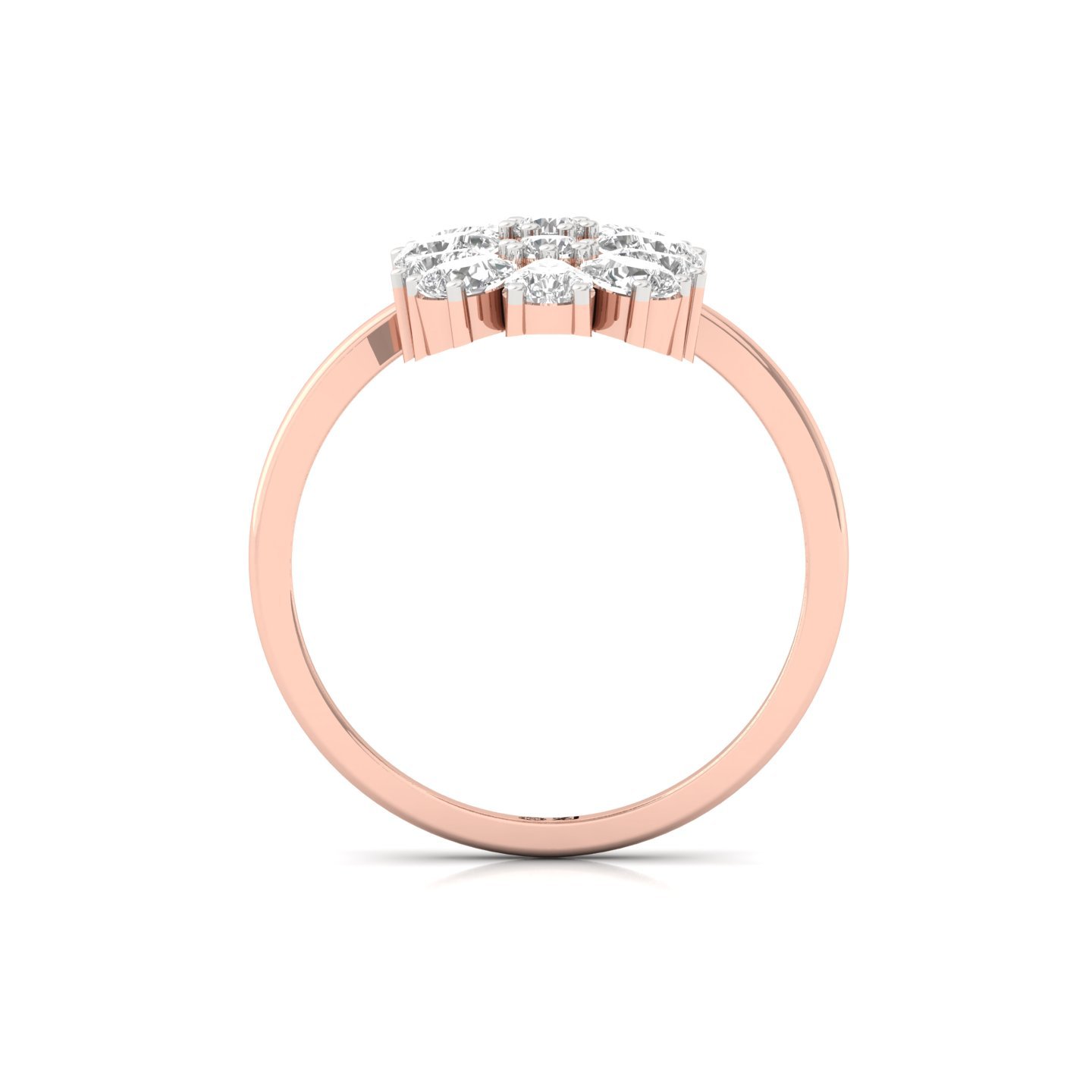 Round & Pear Cut Diamond Floral Cocktail Ring | Lab Grown CVD Diamond Statement Ring | 925 Silver | 10K | 14K | 18K - View 3