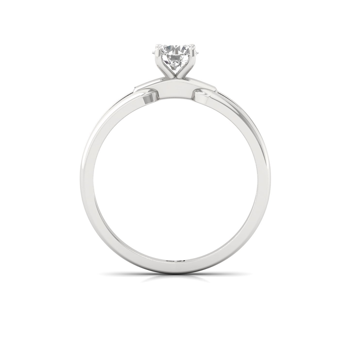Round Cut Diamond Solitaire Ring | Elegant Split Shank Lab Grown CVD Diamond Engagement Ring | 925 Silver | 10K | 14K | 18K - View 3