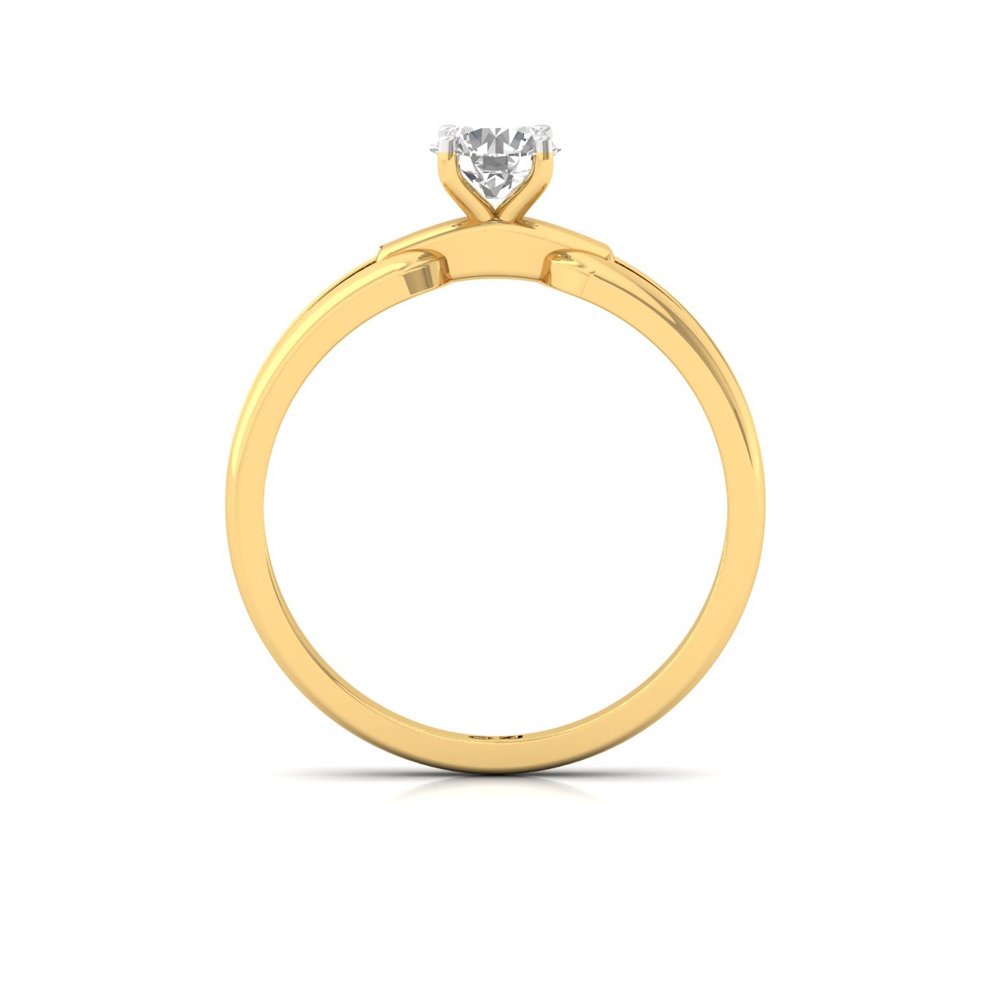 Round Cut Diamond Solitaire Ring | Elegant Split Shank Lab Grown CVD Diamond Engagement Ring | 925 Silver | 10K | 14K | 18K - View 3