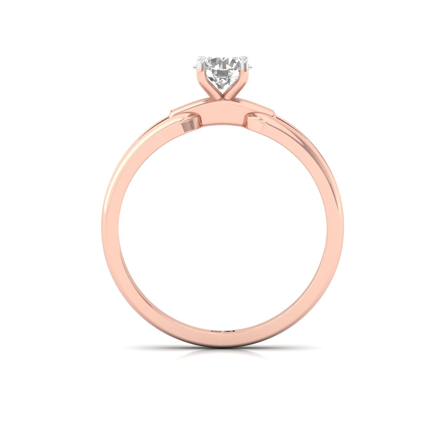 Round Cut Diamond Solitaire Ring | Elegant Split Shank Lab Grown CVD Diamond Engagement Ring | 925 Silver | 10K | 14K | 18K - View 3