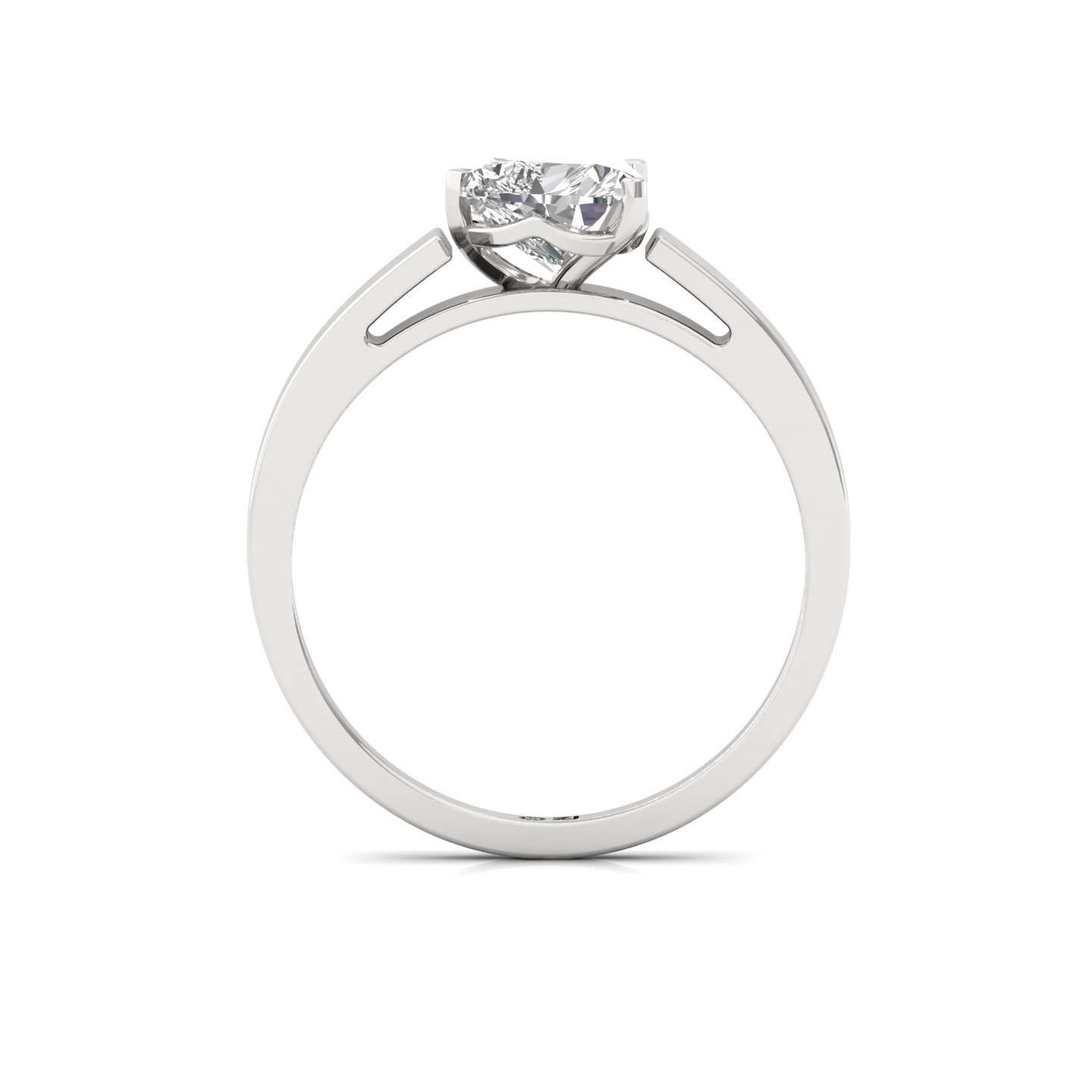 Heart Cut Diamond Solitaire Ring | Romantic Lab Grown CVD Diamond Engagement Ring | 925 Silver | 10K | 14K | 18K - View 3
