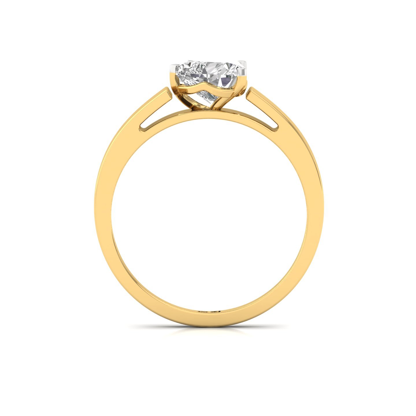 Heart Cut Diamond Solitaire Ring | Romantic Lab Grown CVD Diamond Engagement Ring | 925 Silver | 10K | 14K | 18K - View 3