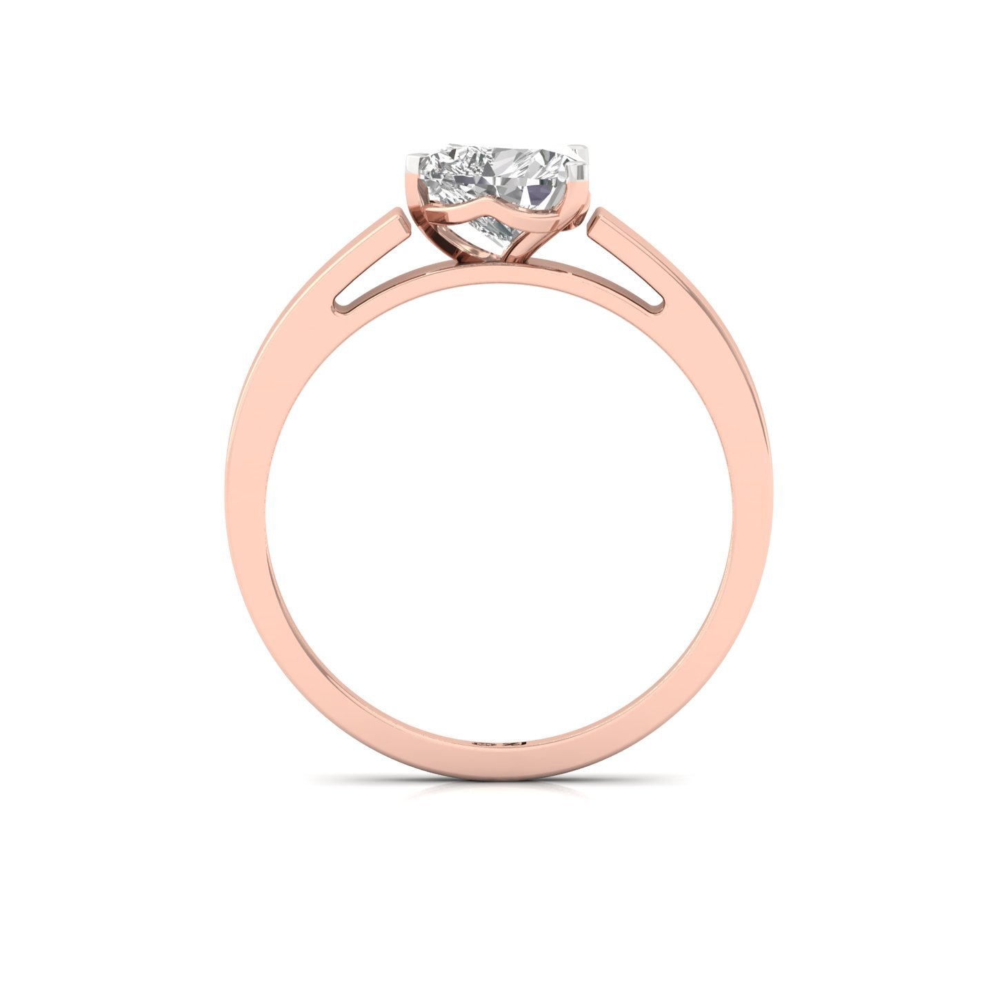 Heart Cut Diamond Solitaire Ring | Romantic Lab Grown CVD Diamond Engagement Ring | 925 Silver | 10K | 14K | 18K - View 3