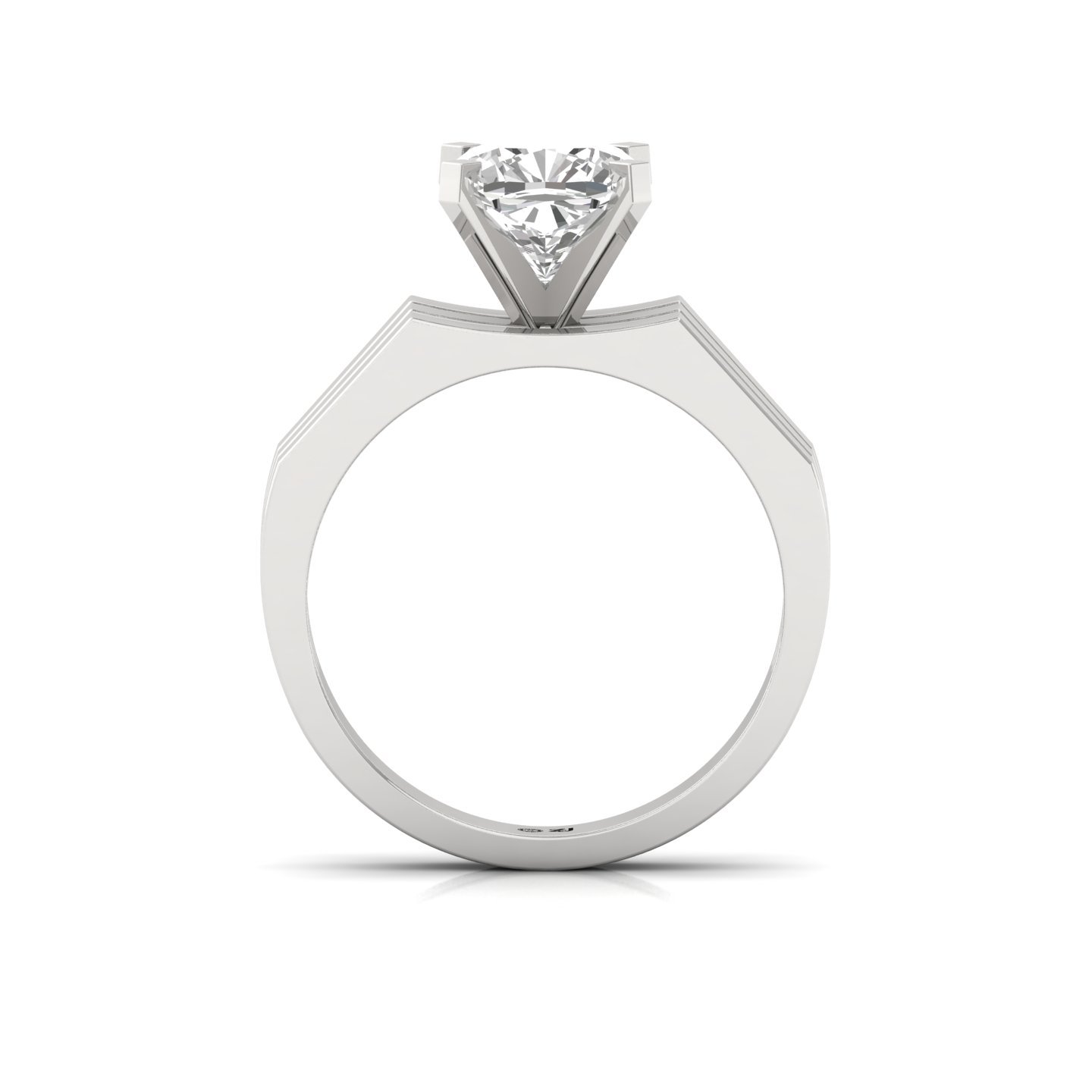 Cushion Cut Diamond Solitaire Ring | Modern Lab Grown CVD Diamond Engagement Ring | 925 Silver | 10K | 14K | 18K - View 3