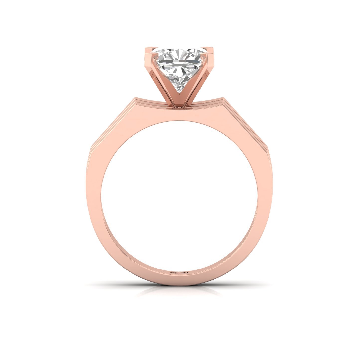 Cushion Cut Diamond Solitaire Ring | Modern Lab Grown CVD Diamond Engagement Ring | 925 Silver | 10K | 14K | 18K - View 3