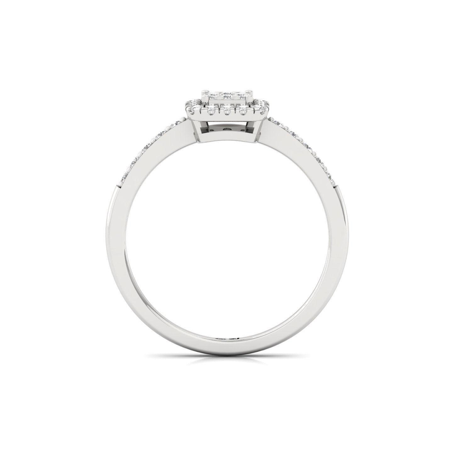 Cluster Diamond Engagement Ring | Lab Grown CVD Diamond Halo Ring | 925 Silver | 10K | 14K | 18K - View 3