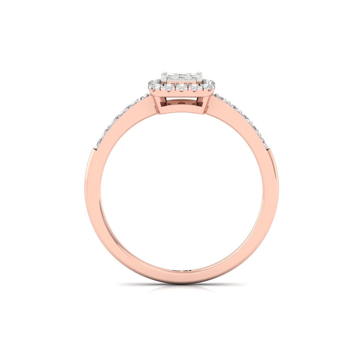 Cluster Diamond Engagement Ring | Lab Grown CVD Diamond Halo Ring | 925 Silver | 10K | 14K | 18K - View 3