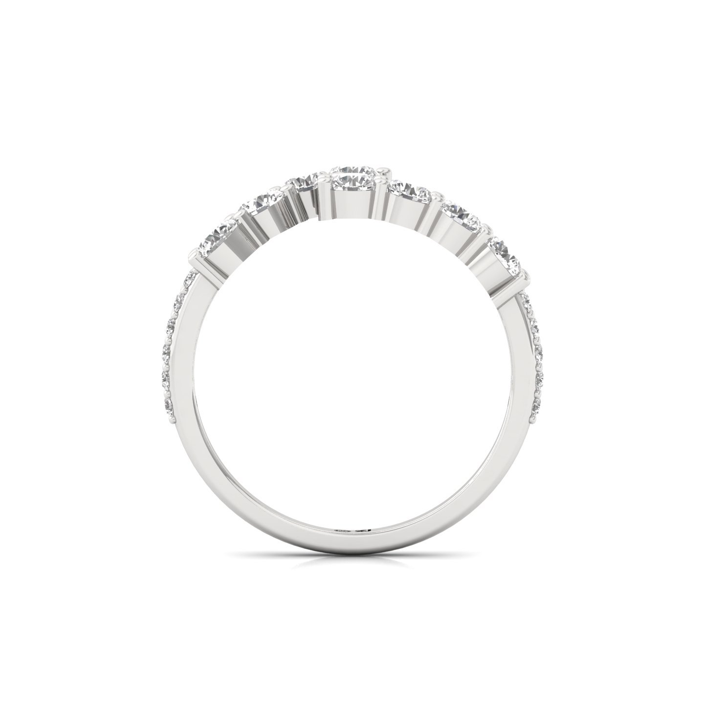 Round Cut Diamond Bypass Ring | Lab Grown CVD Diamond Statement Ring | 925 Silver | 10K | 14K | 18K - View 3