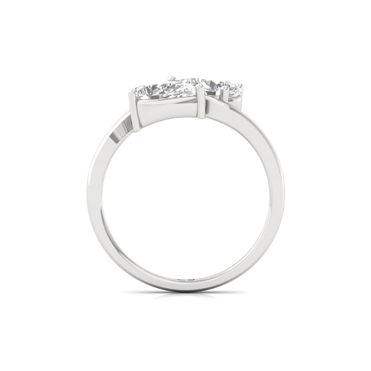 Pear Cut Two Stone Diamond Ring | Lab Grown CVD Diamond Toi Et Moi Ring | 925 Silver | 10K | 14K | 18K - View 3