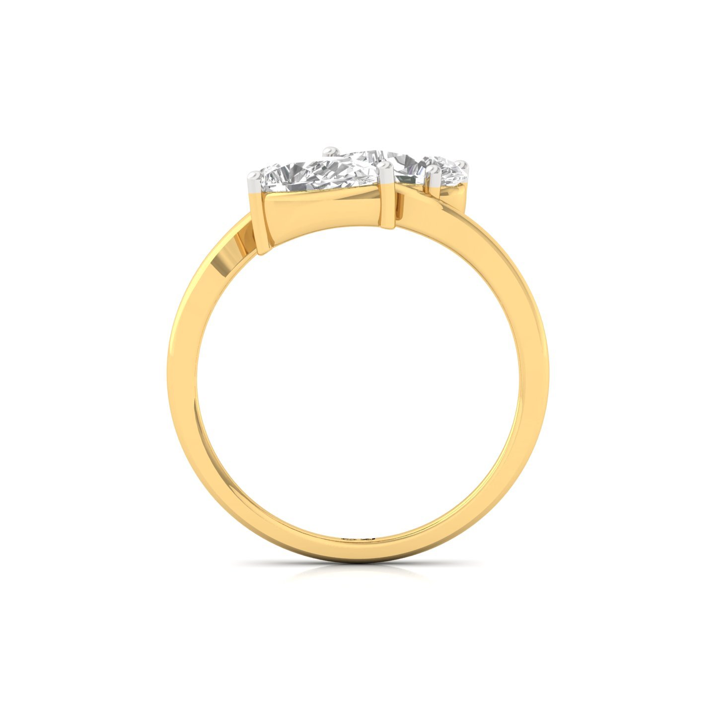 Pear Cut Two Stone Diamond Ring | Lab Grown CVD Diamond Toi Et Moi Ring | 925 Silver | 10K | 14K | 18K - View 3