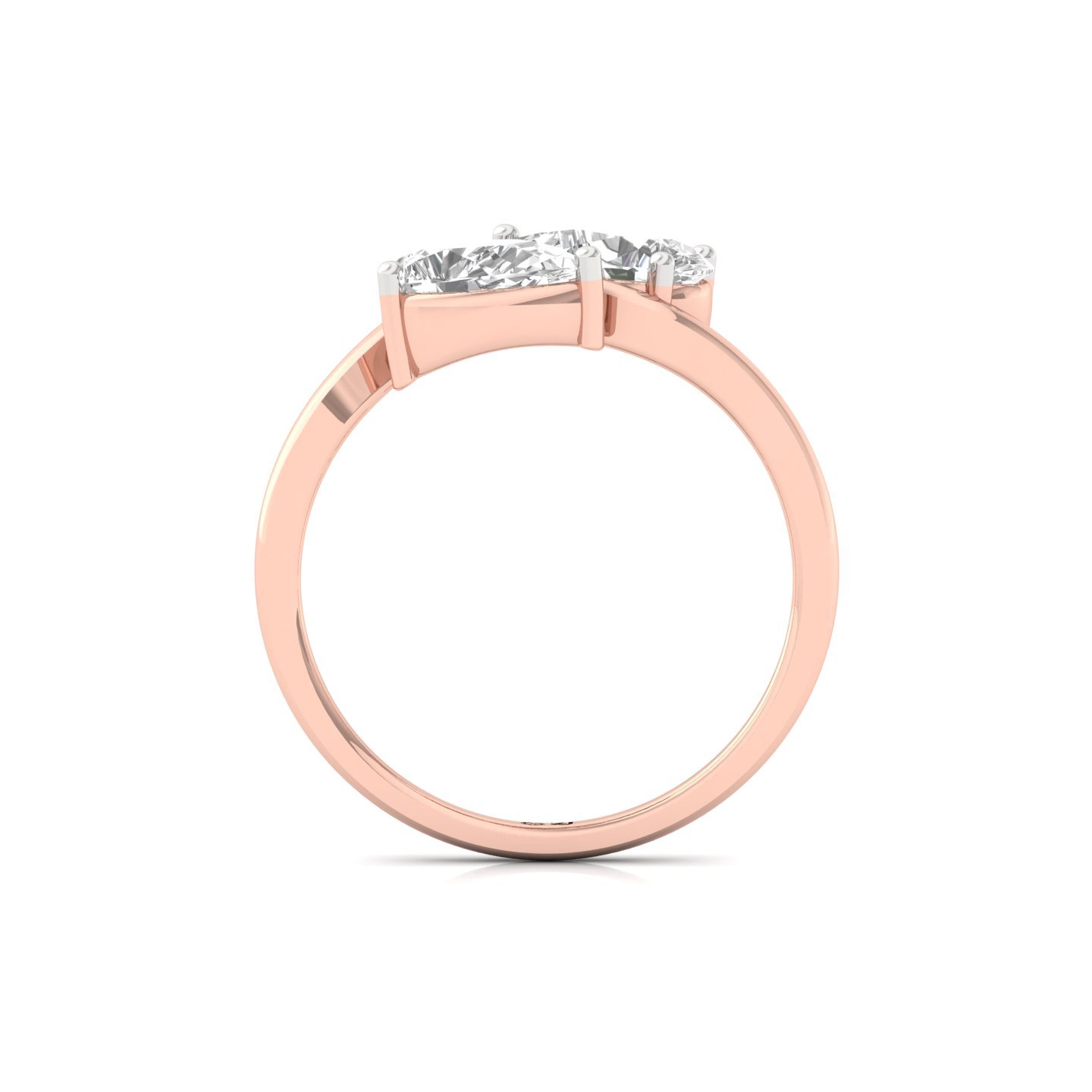 Pear Cut Two Stone Diamond Ring | Lab Grown CVD Diamond Toi Et Moi Ring | 925 Silver | 10K | 14K | 18K - View 3