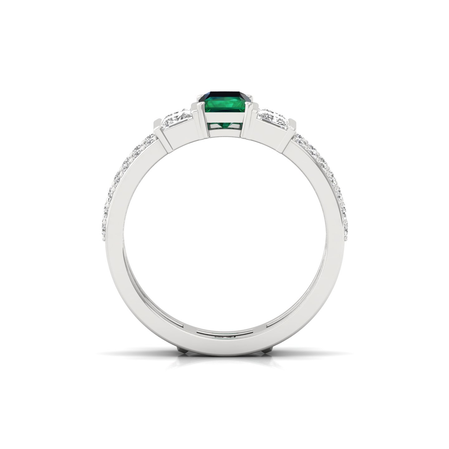 Radiant, Princess & Baguette Cut Diamond Band Ring | Lab Grown CVD Diamond Multi-Row Statement Ring | 925 Silver | 10K | 14K | 18K - View 3