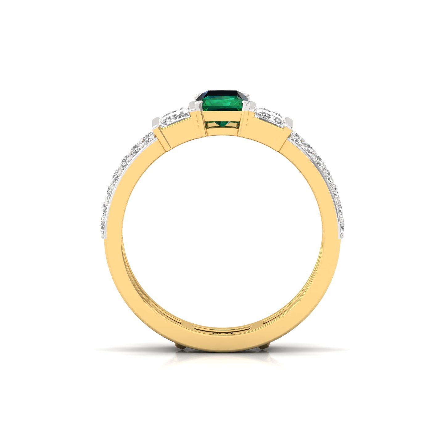 Radiant, Princess & Baguette Cut Diamond Band Ring | Lab Grown CVD Diamond Multi-Row Statement Ring | 925 Silver | 10K | 14K | 18K - View 3