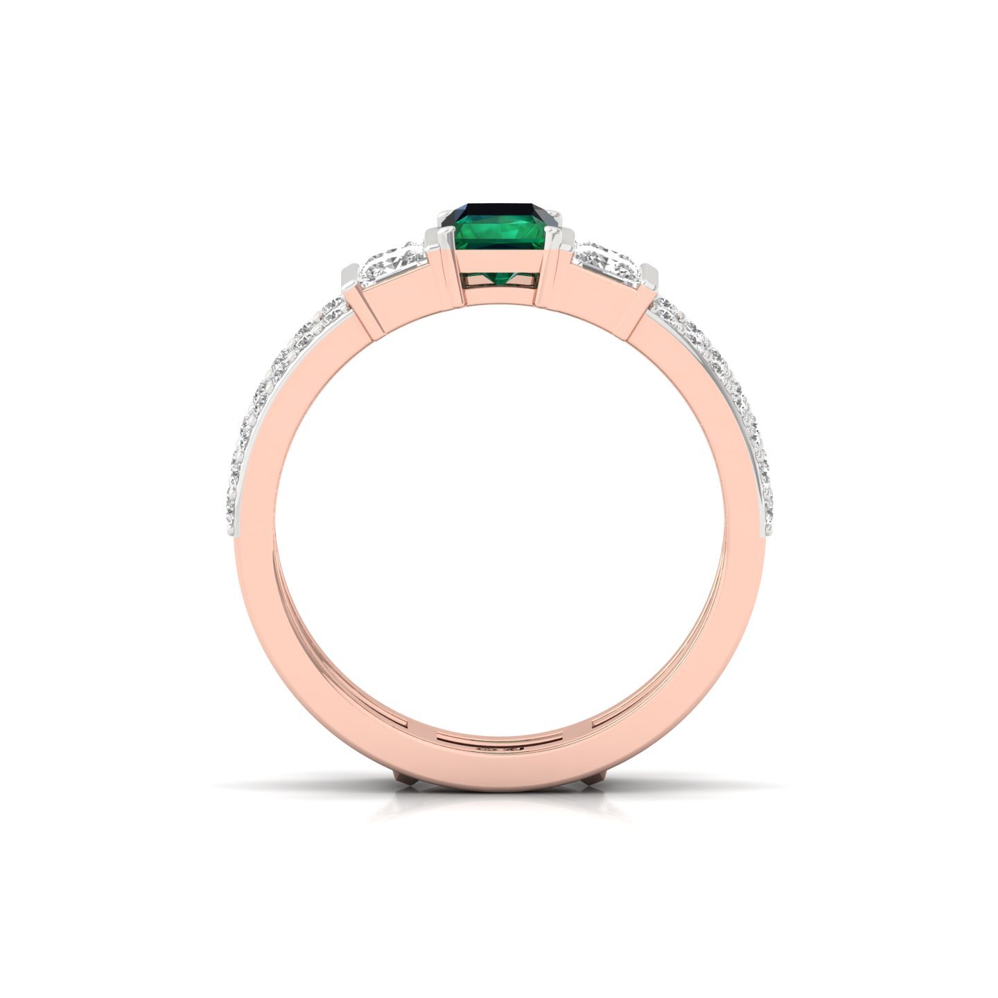 Radiant, Princess & Baguette Cut Diamond Band Ring | Lab Grown CVD Diamond Multi-Row Statement Ring | 925 Silver | 10K | 14K | 18K - View 3