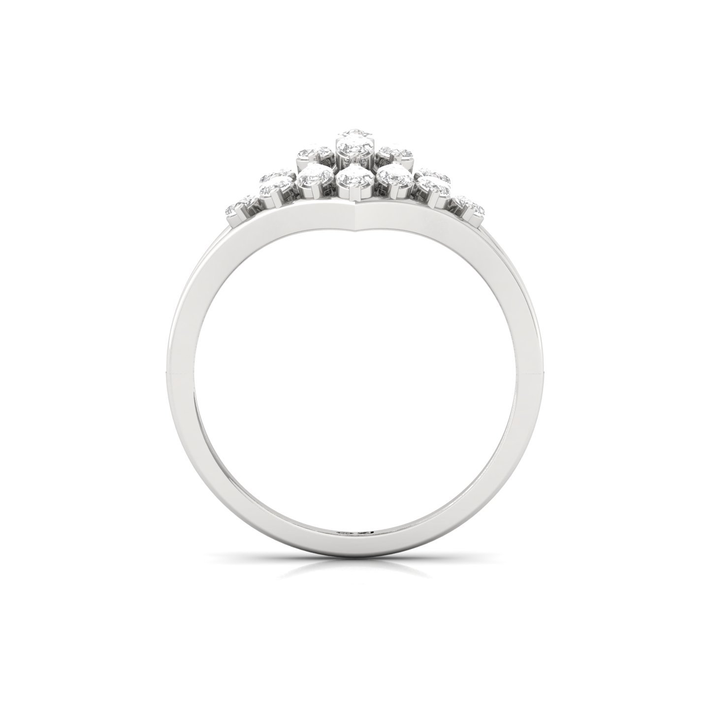 Marquise Cut Diamond Cluster Ring | Lab Grown CVD Diamond Cocktail Statement Ring | 925 Silver | 10K | 14K | 18K - View 3