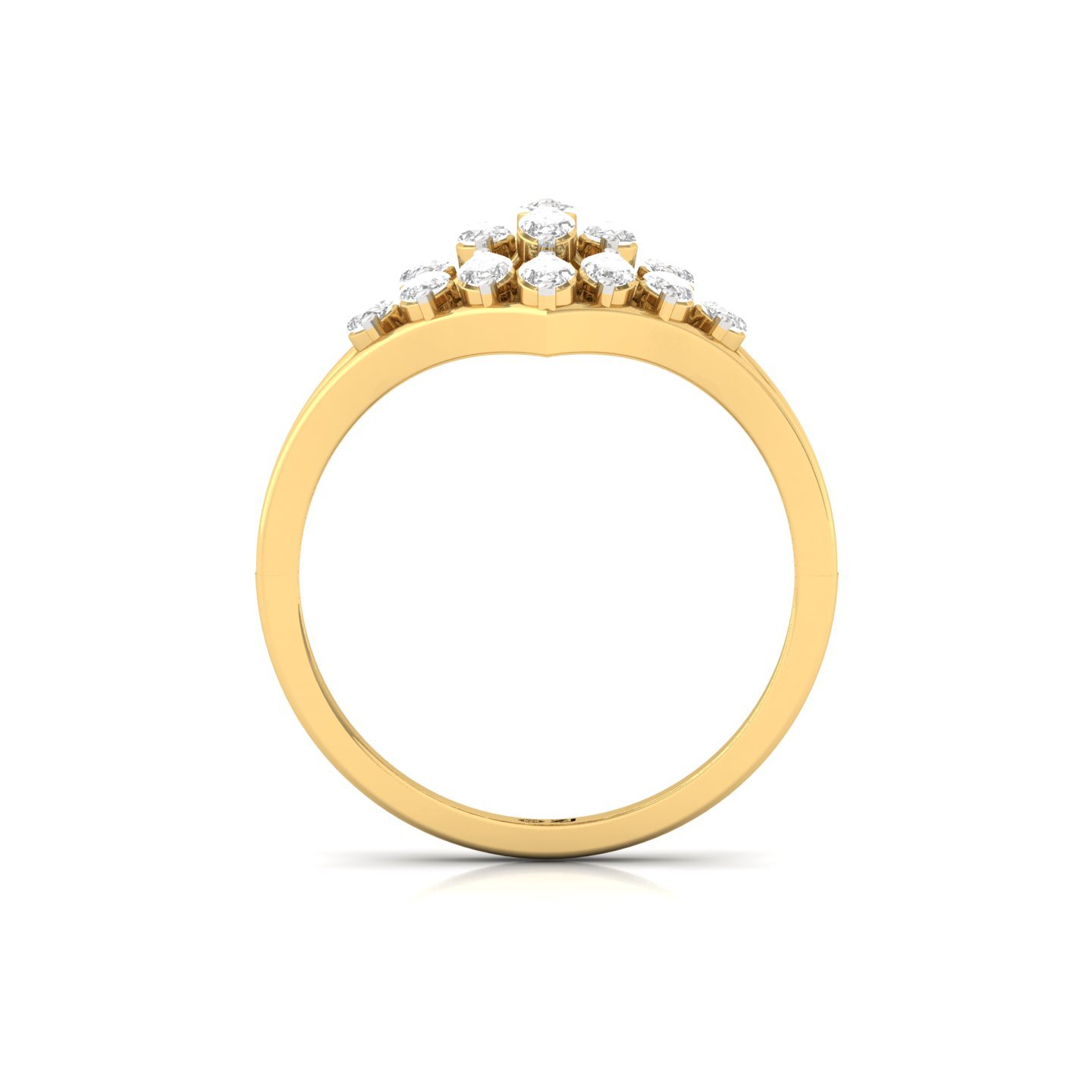 Marquise Cut Diamond Cluster Ring | Lab Grown CVD Diamond Cocktail Statement Ring | 925 Silver | 10K | 14K | 18K - View 3