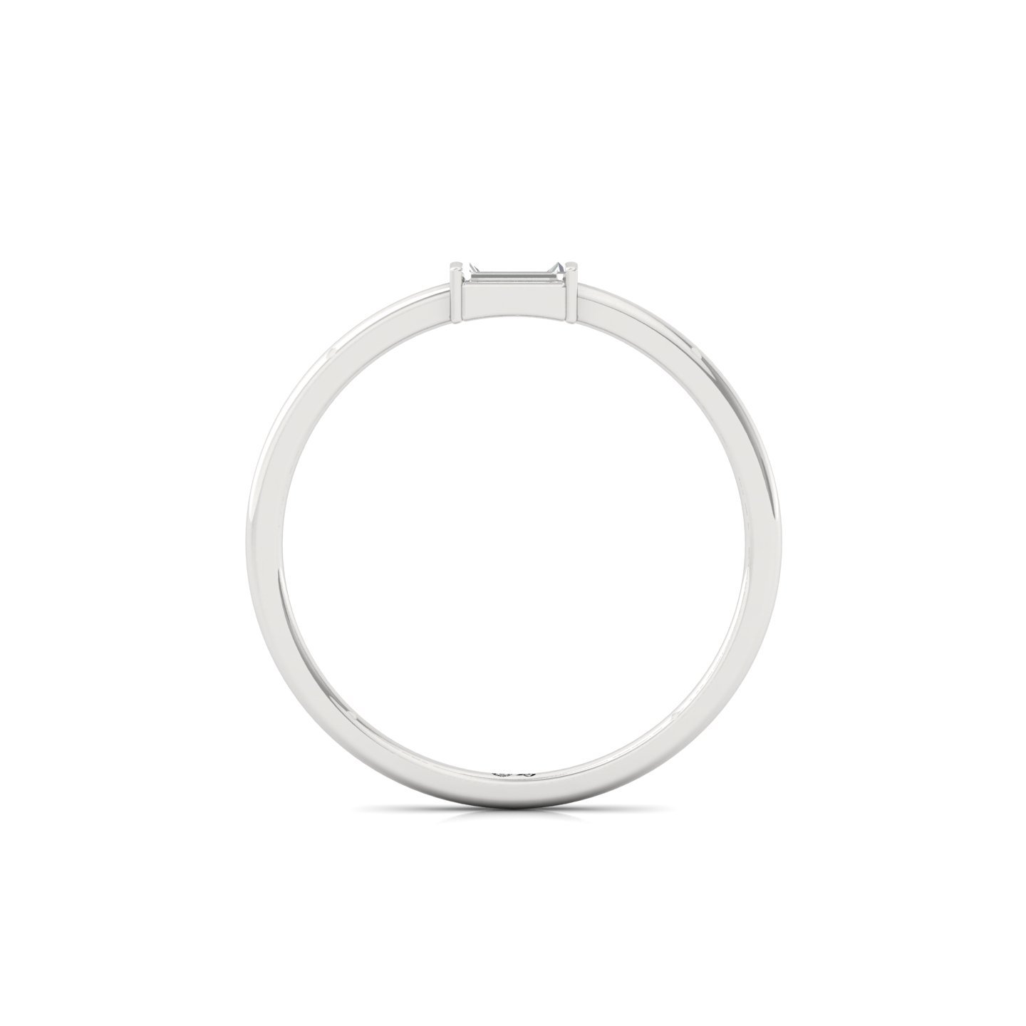 Minimalist Baguette Diamond Solitaire Ring | Lab Grown Diamond | 925 Silver | 10K | 14K | 18K - View 3