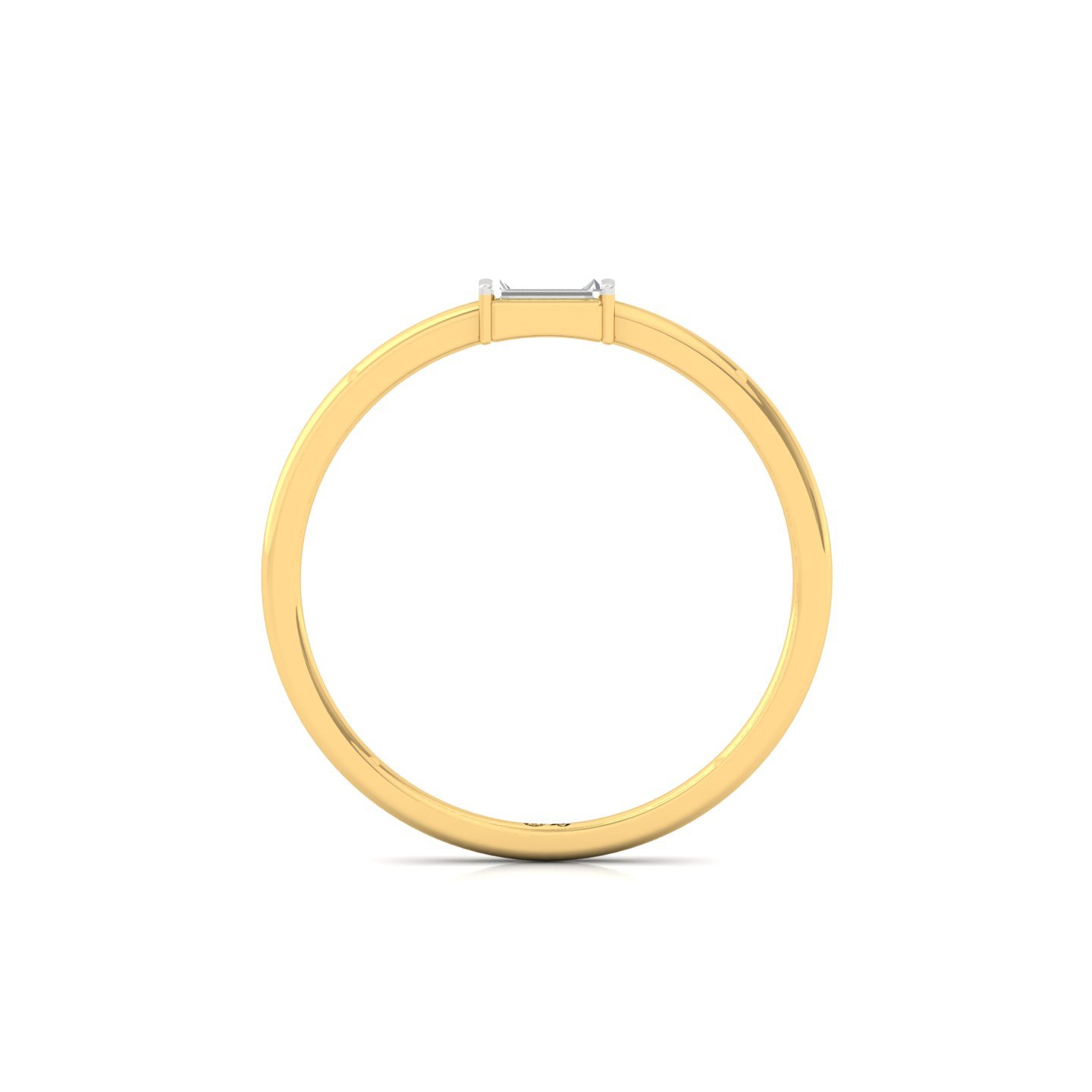 Minimalist Baguette Diamond Solitaire Ring | Lab Grown Diamond | 925 Silver | 10K | 14K | 18K - View 3