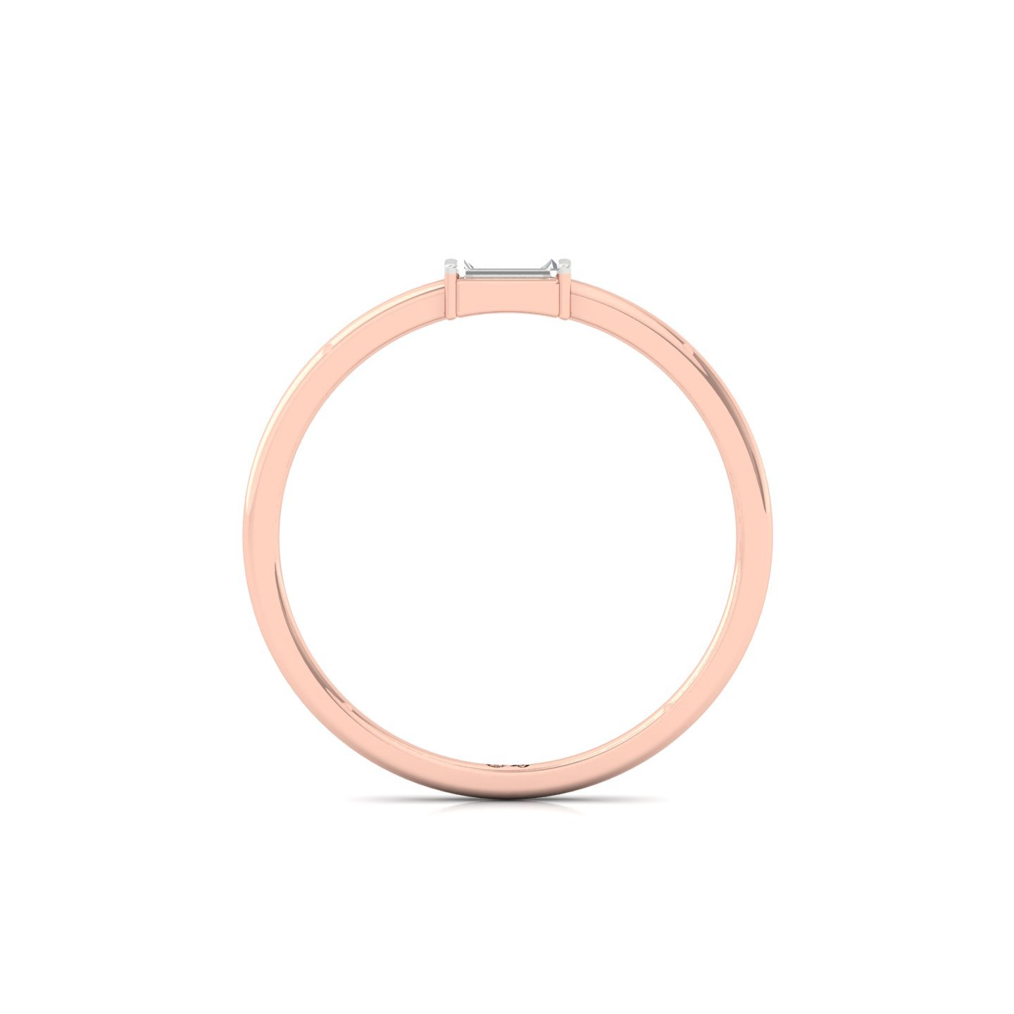 Minimalist Baguette Diamond Solitaire Ring | Lab Grown Diamond | 925 Silver | 10K | 14K | 18K - View 3