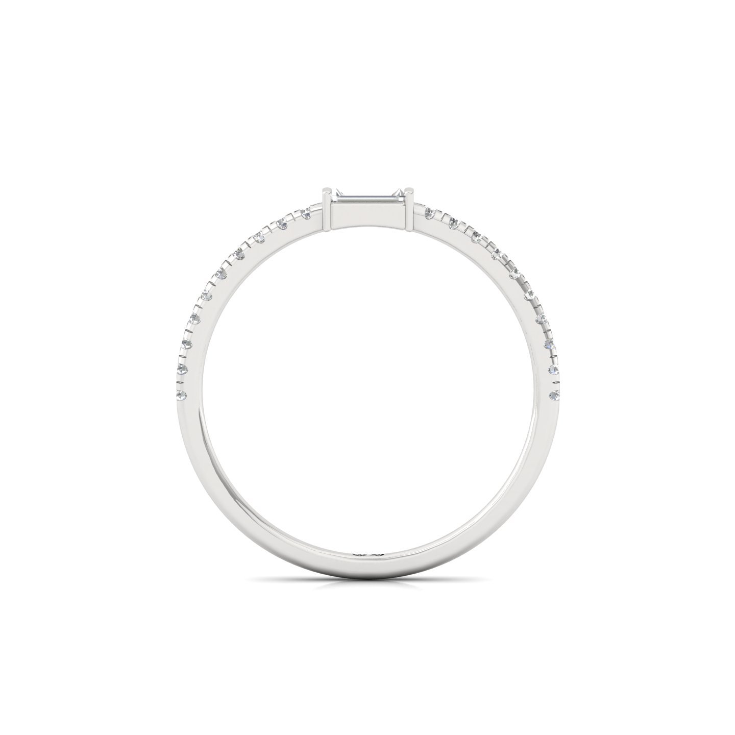 Baguette & Round Diamond Band Ring | Lab Grown Diamond | 925 Silver | 10K | 14K | 18K - View 3
