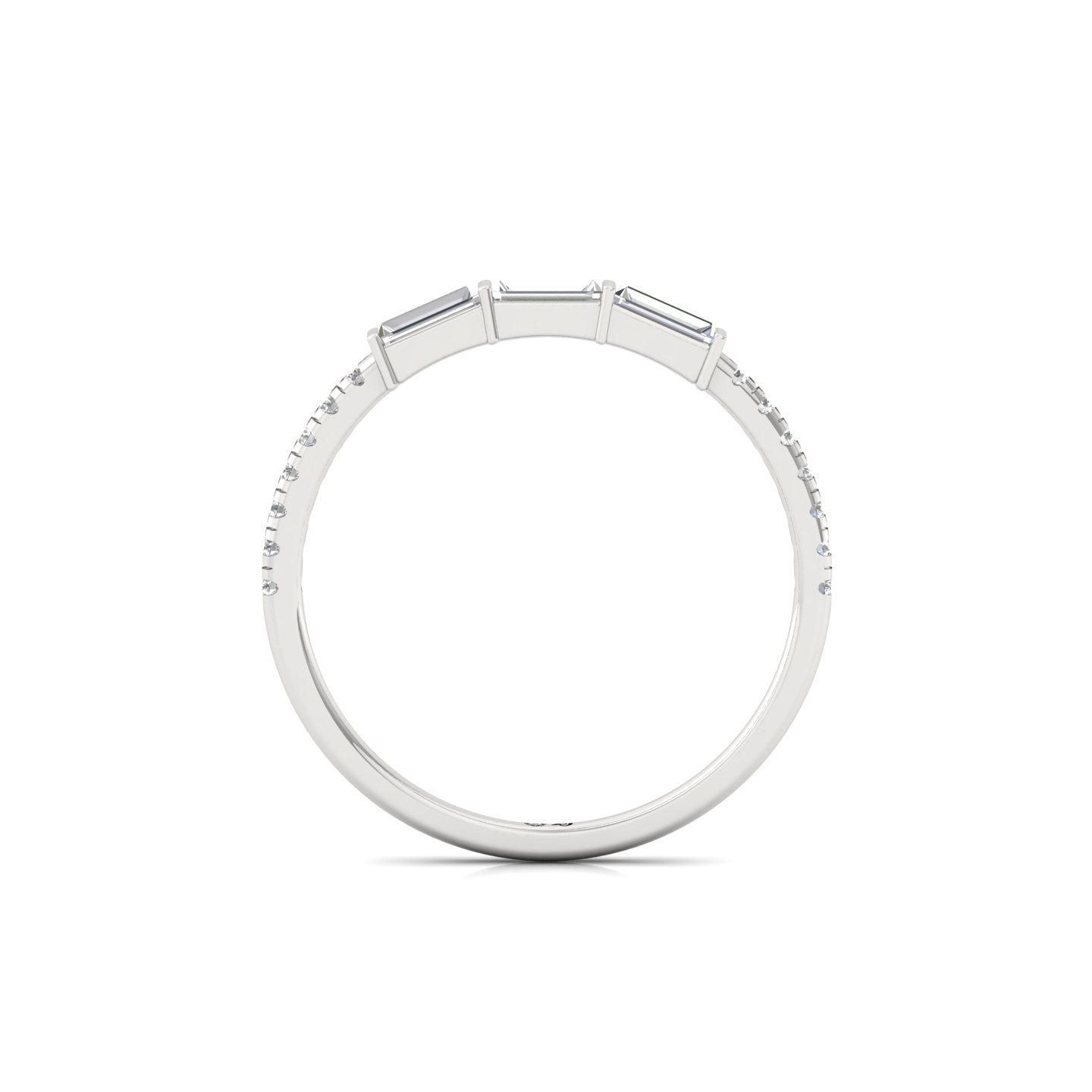 Triple Baguette Diamond Band | Lab Grown Diamond | 925 Silver | 10K | 14K | 18K - View 3