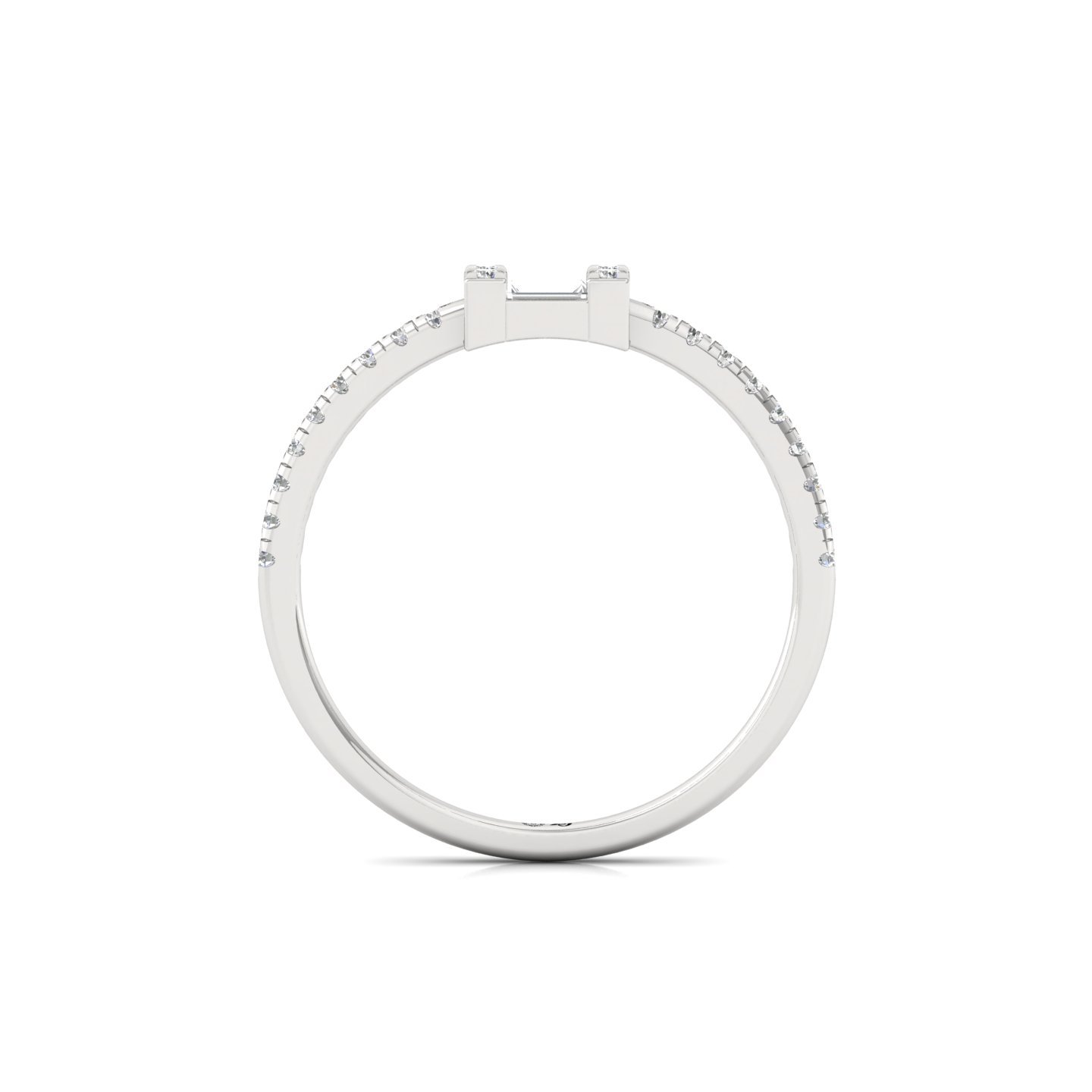 Baguette & Round Diamond Band Ring | Lab Grown Diamond - View 3