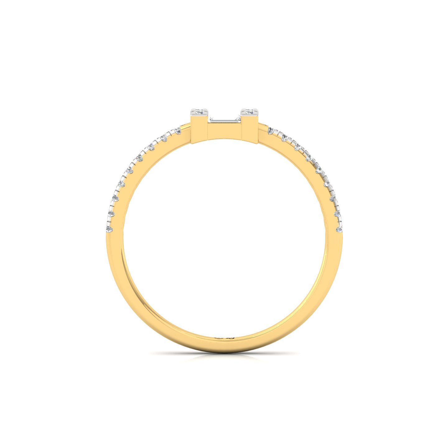 Baguette & Round Diamond Band Ring | Lab Grown Diamond - View 3