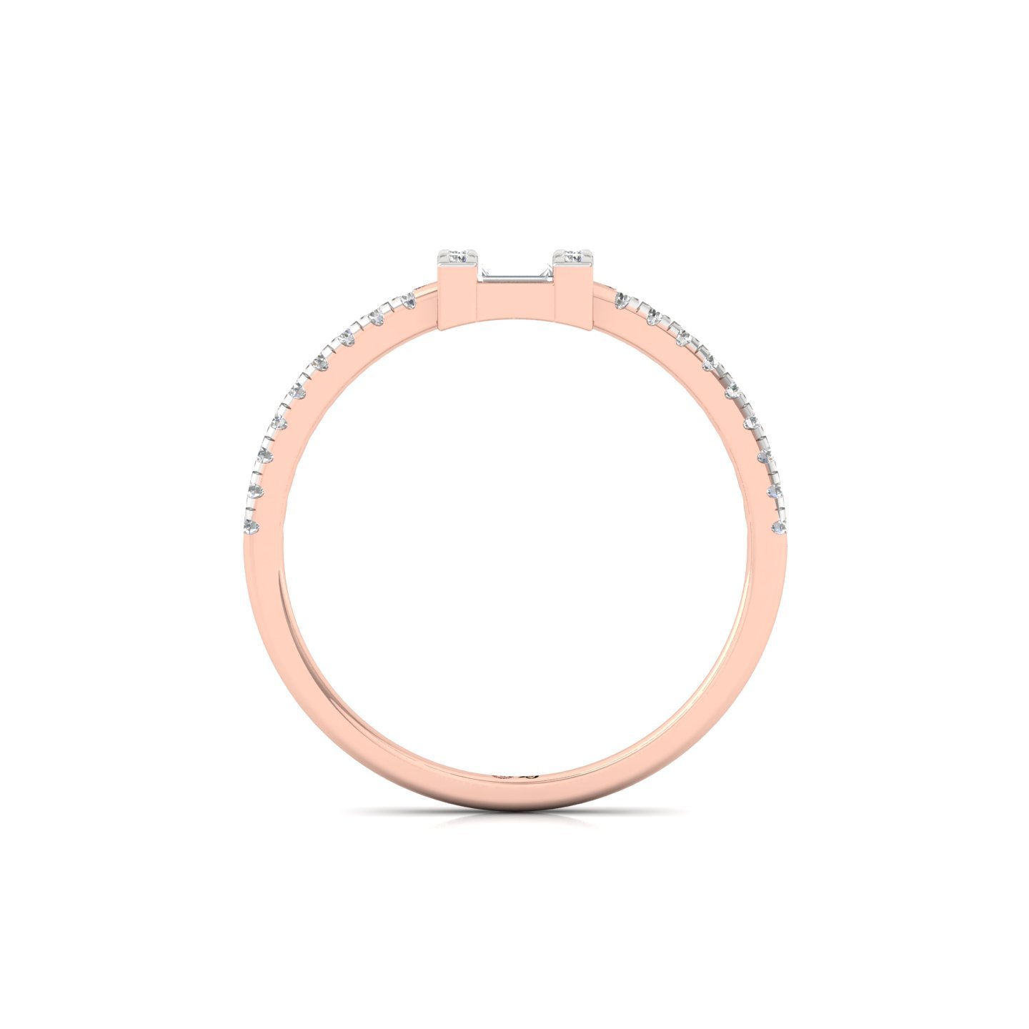 Baguette & Round Diamond Band Ring | Lab Grown Diamond - View 3