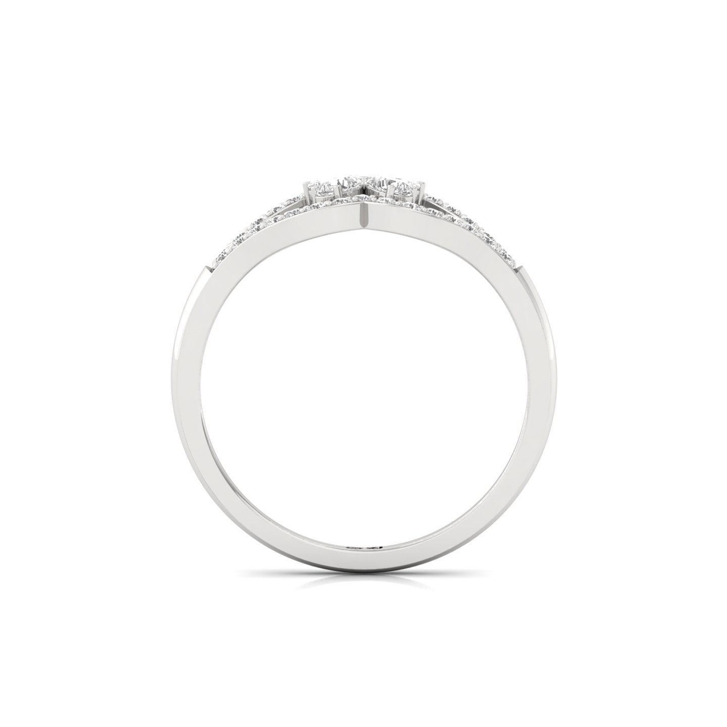 Floral Marquise & Pear Diamond Cluster Ring | Lab Grown Diamonds | 925 Silver | 10K | 14K | 18K - View 3