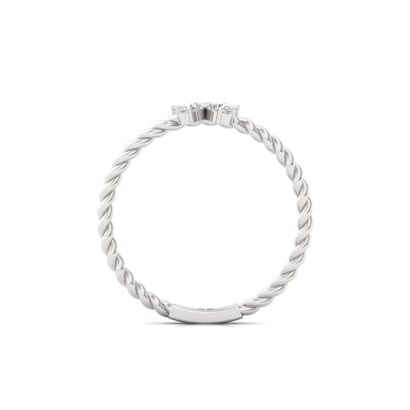 Twisted Rope Floral Diamond Ring | Marquise & Pear Cut Diamonds | Lab Grown Diamond | 925 Silver | 10K | 14K | 18K - View 3