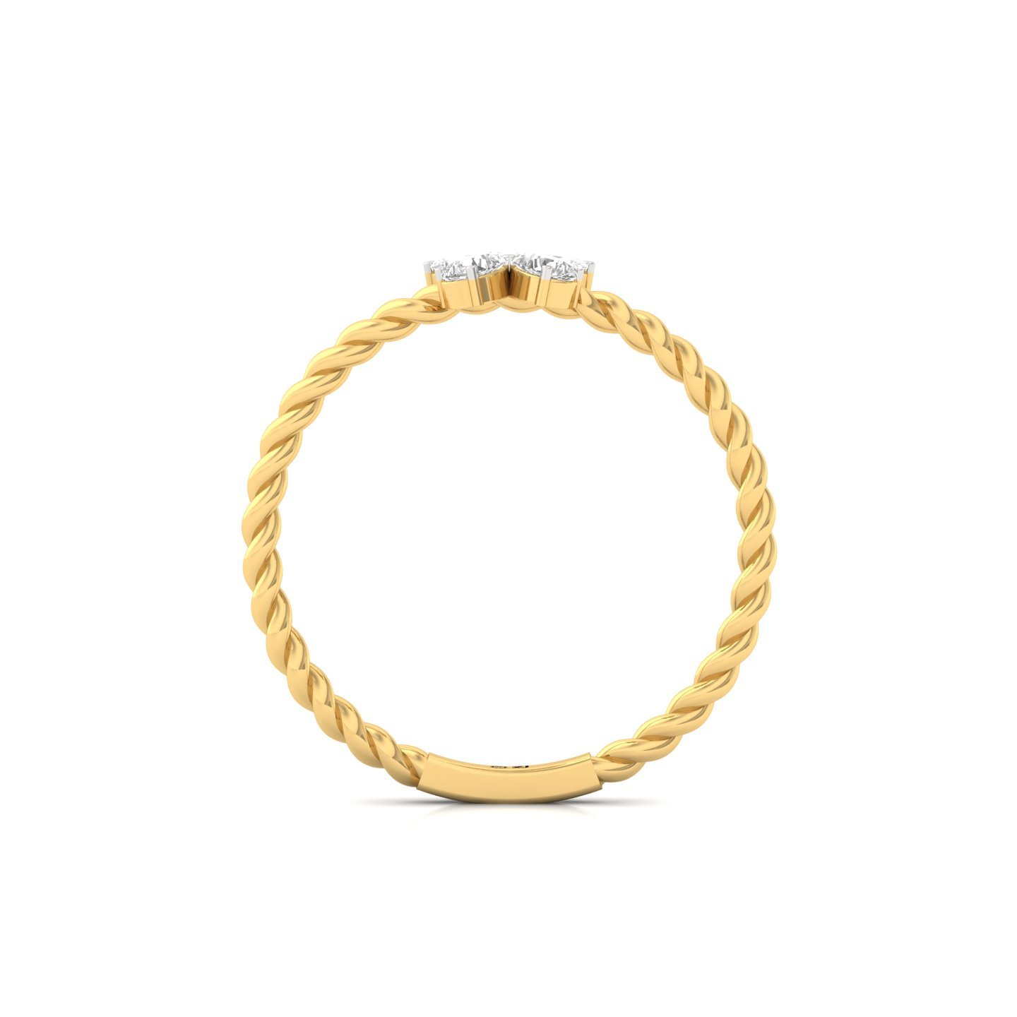 Twisted Rope Floral Diamond Ring | Marquise & Pear Cut Diamonds | Lab Grown Diamond | 925 Silver | 10K | 14K | 18K - View 3