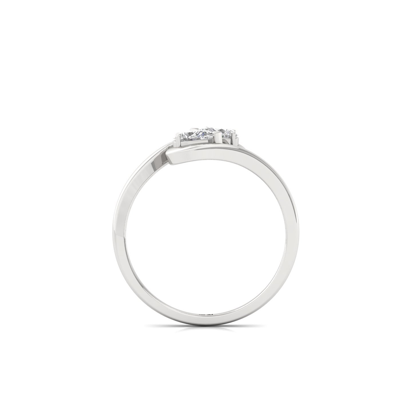 Pear Cut Two Stone Diamond Ring | Open Wrap Design | Lab Grown Diamond | 925 Silver | 10K | 14K | 18K - View 3