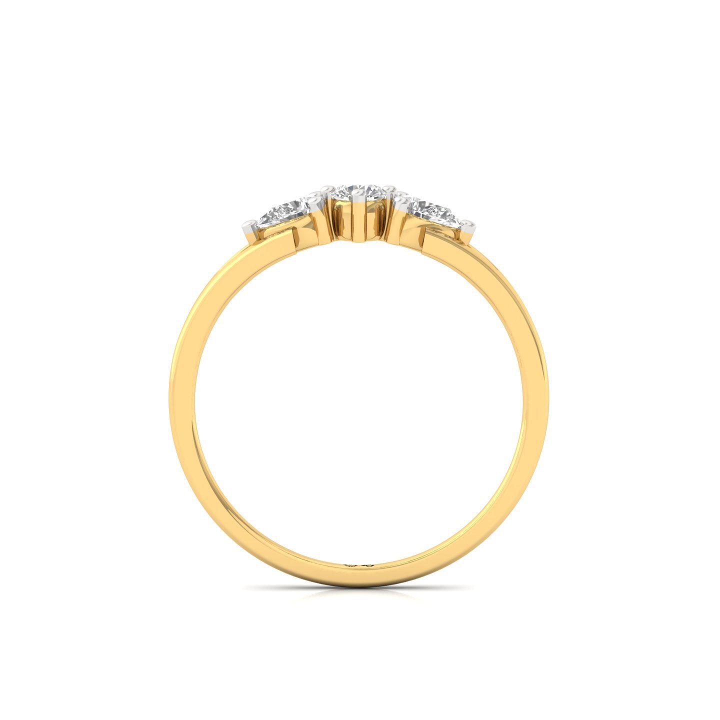 Three Stone Lab Grown Diamond Ring | Pear & Round Cut | Minimalist Engagement Ring - View 3