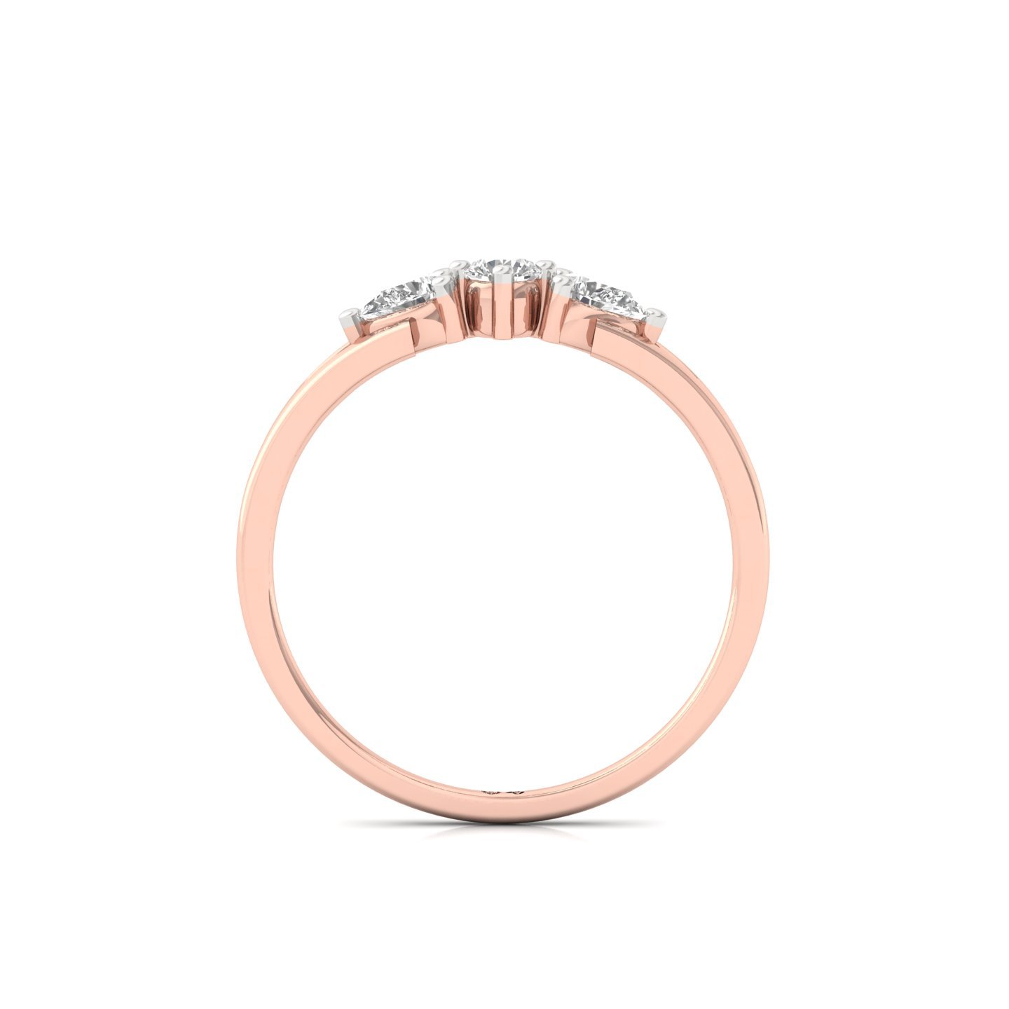 Three Stone Lab Grown Diamond Ring | Pear & Round Cut | Minimalist Engagement Ring - View 3