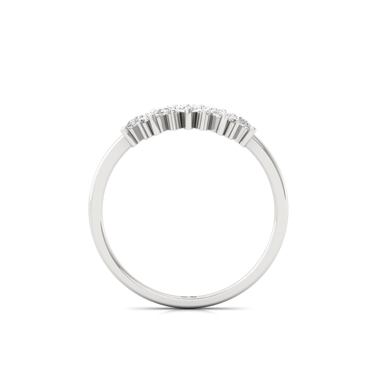 Pear Cut Lab Grown Diamond Half Eternity Ring | Dainty Wedding Band - View 3