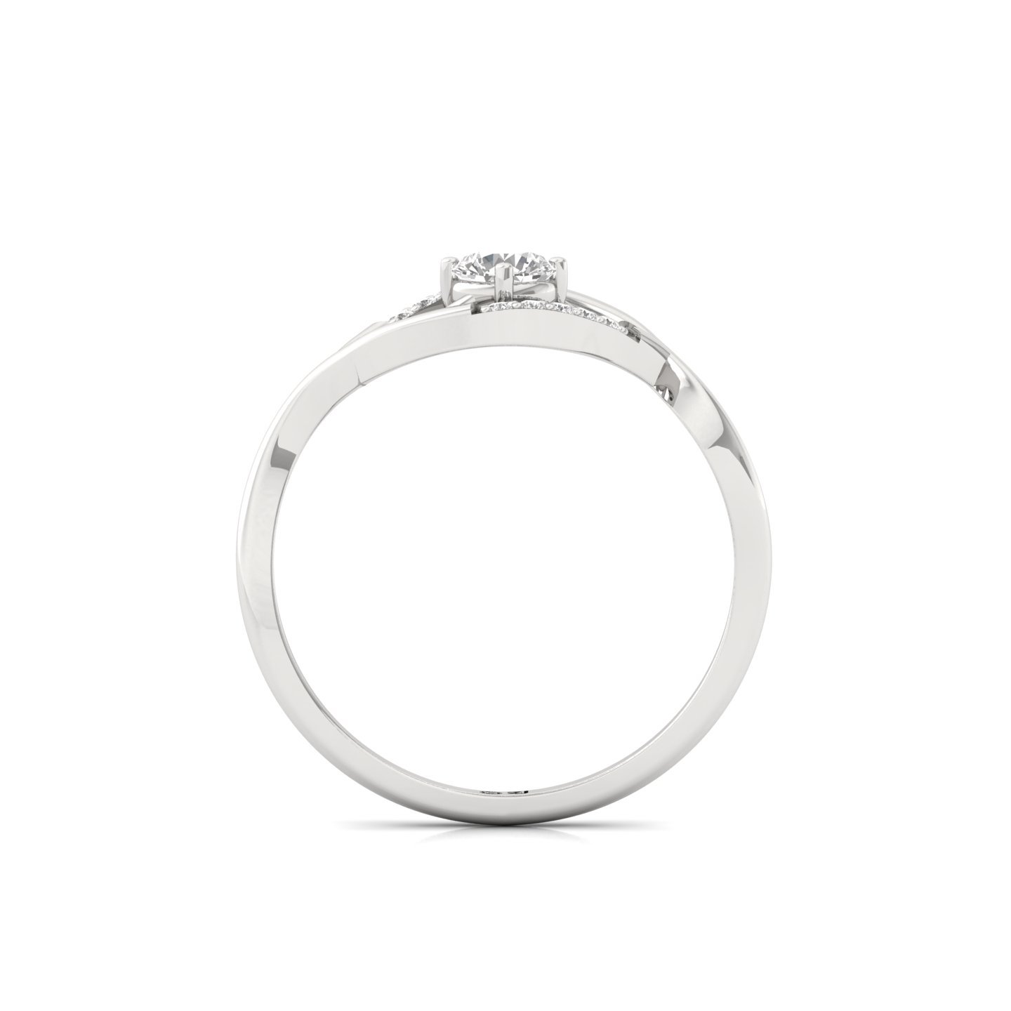 Wave Design Lab Grown Diamond Engagement Ring | Modern Round Cut Ring - View 3