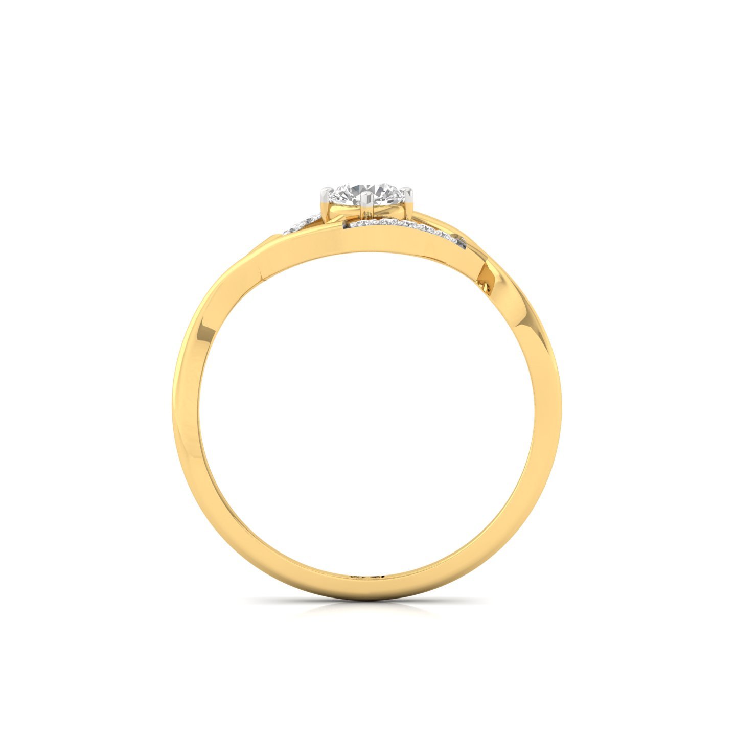 Wave Design Lab Grown Diamond Engagement Ring | Modern Round Cut Ring - View 3