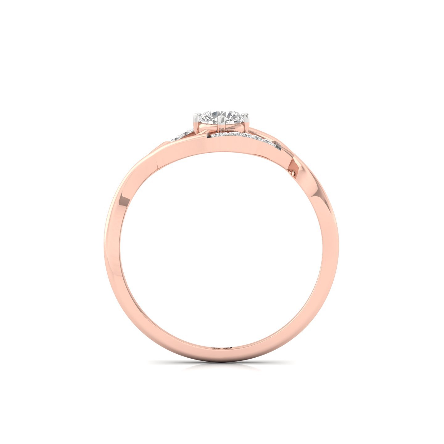 Wave Design Lab Grown Diamond Engagement Ring | Modern Round Cut Ring - View 3