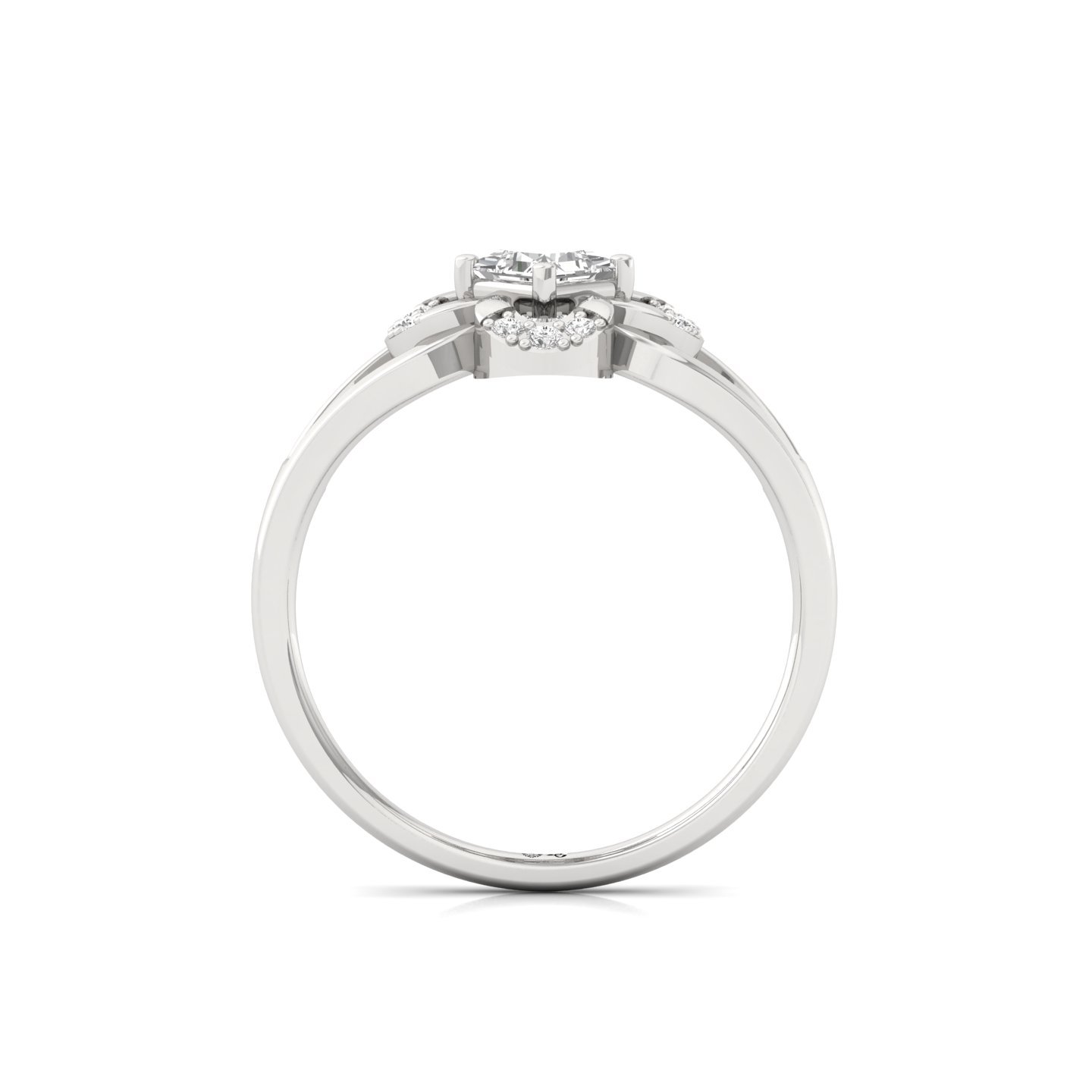 Princess Cut Lab Grown Diamond Floral Engagement Ring | Unique Vintage-Inspired Ring - View 3