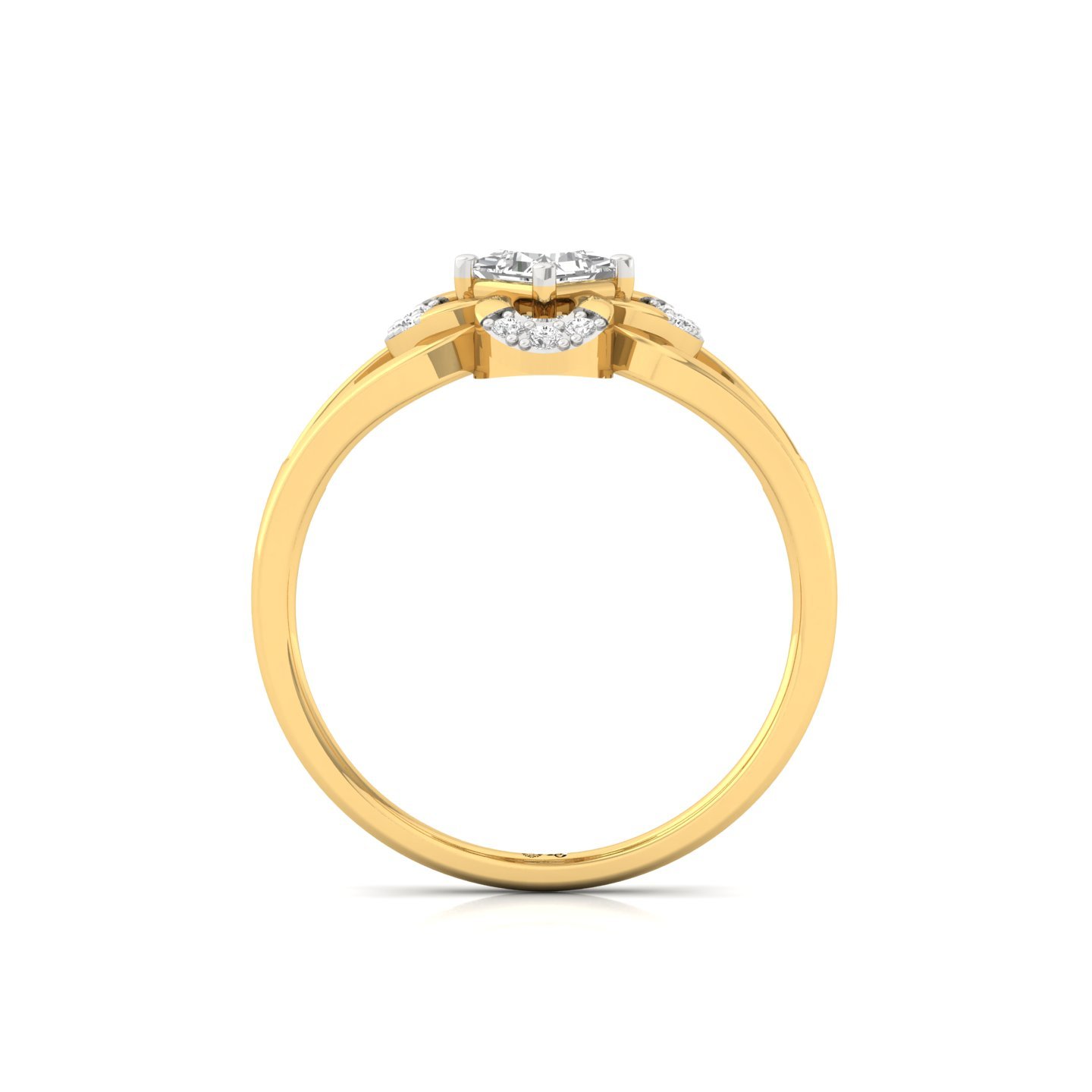 Princess Cut Lab Grown Diamond Floral Engagement Ring | Unique Vintage-Inspired Ring - View 3