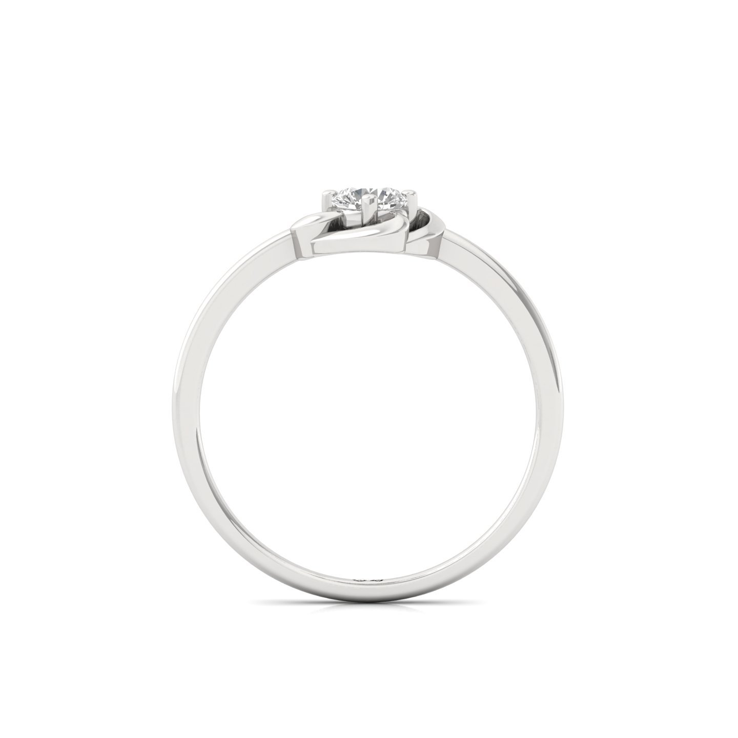 Floral Solitaire Lab Grown Diamond Engagement Ring | Minimalist Promise Ring - View 3