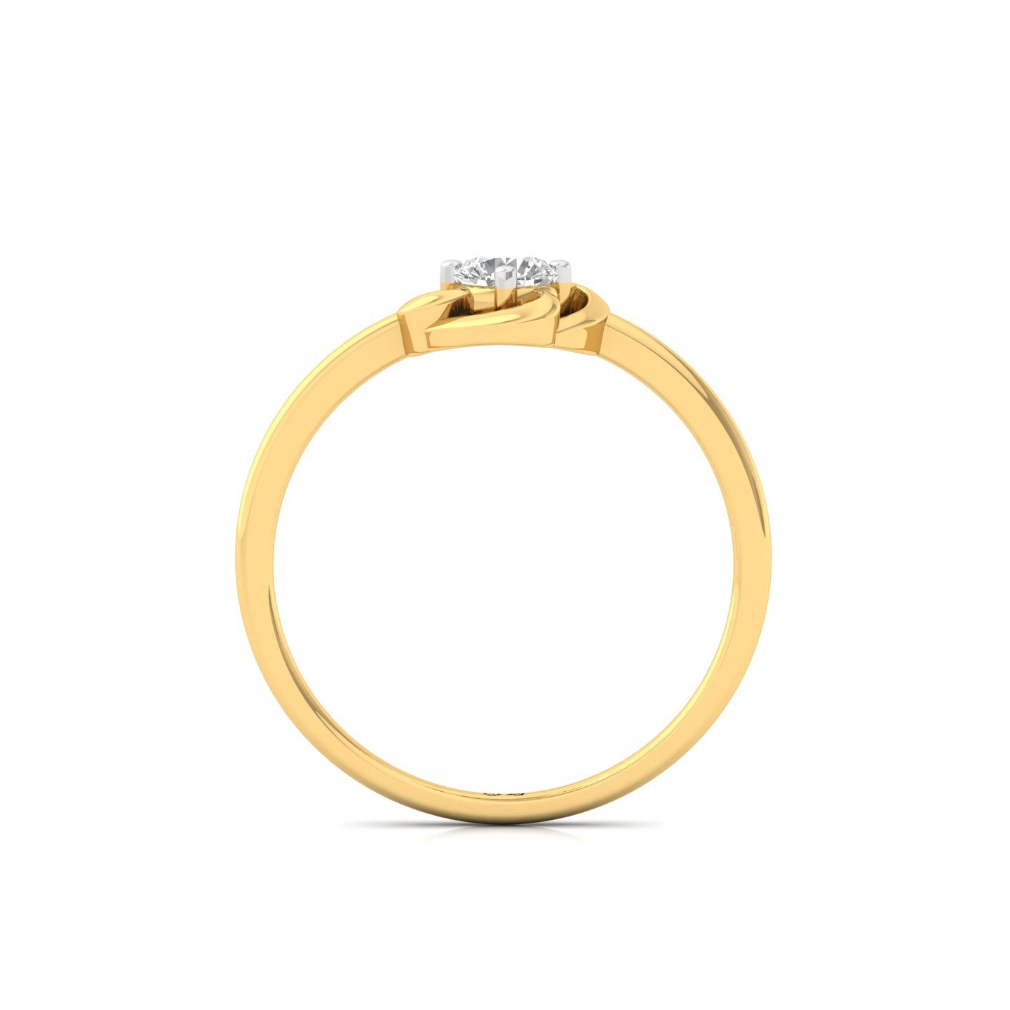Floral Solitaire Lab Grown Diamond Engagement Ring | Minimalist Promise Ring - View 3
