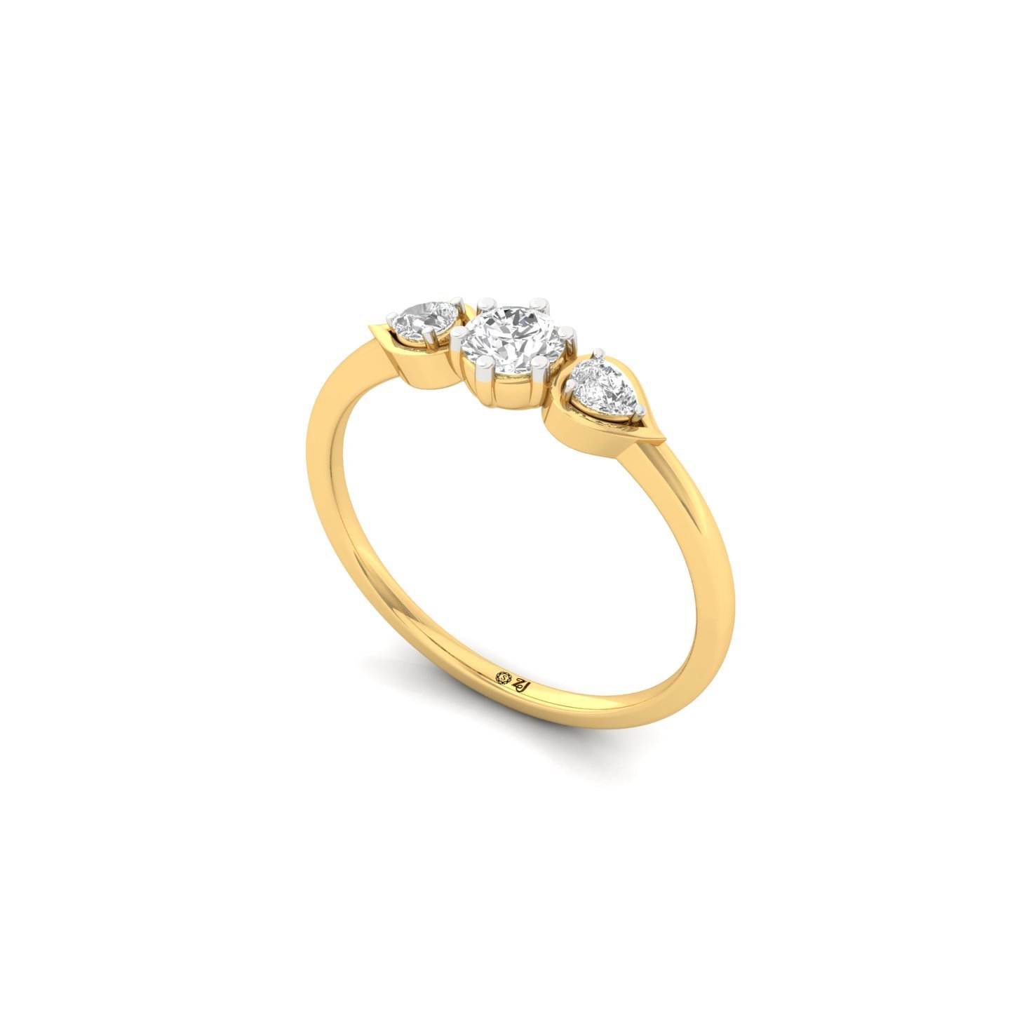 Three Stone Diamond Engagement Ring | Lab Grown Diamond Promise Ring - View 2