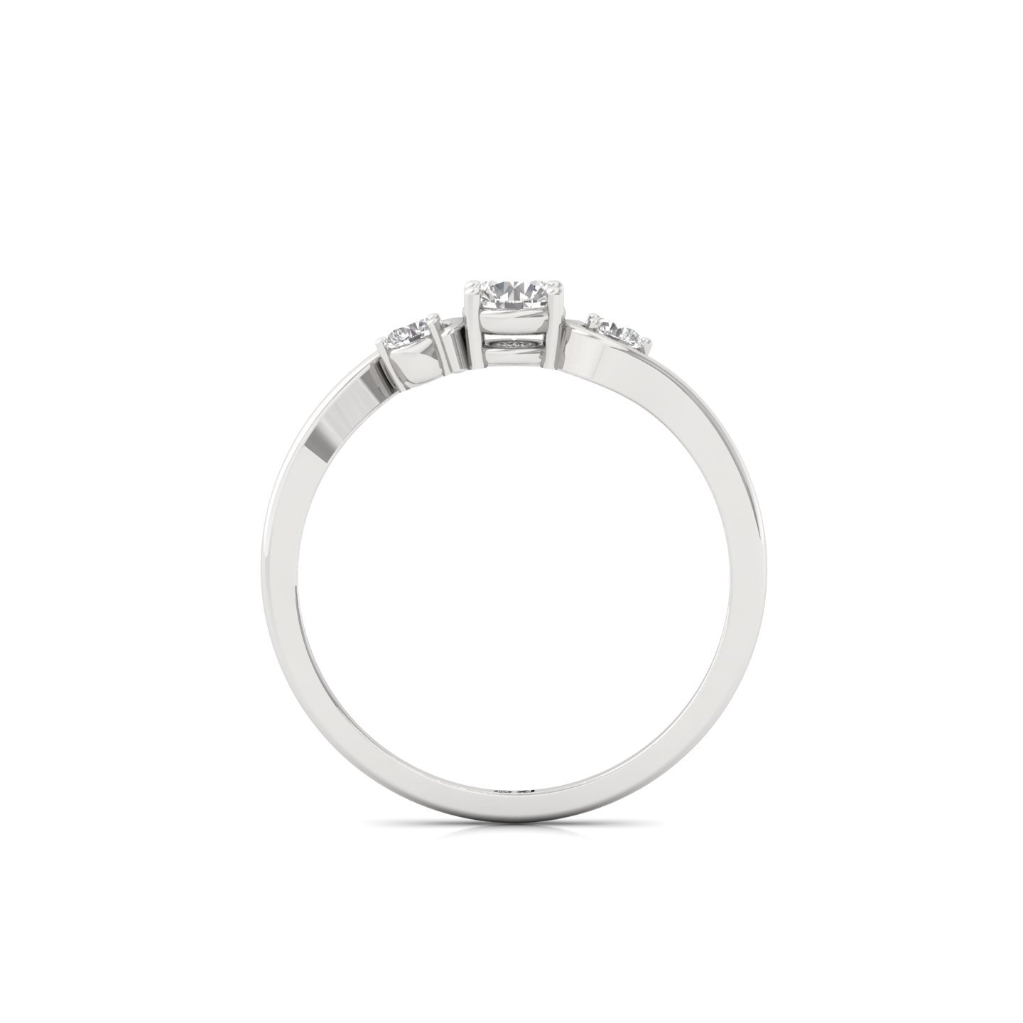 Round Cut Three Stone Diamond Engagement Ring | Classic Lab Grown CVD Diamond Ring | 925 Silver | 10K | 14K | 18K - View 3