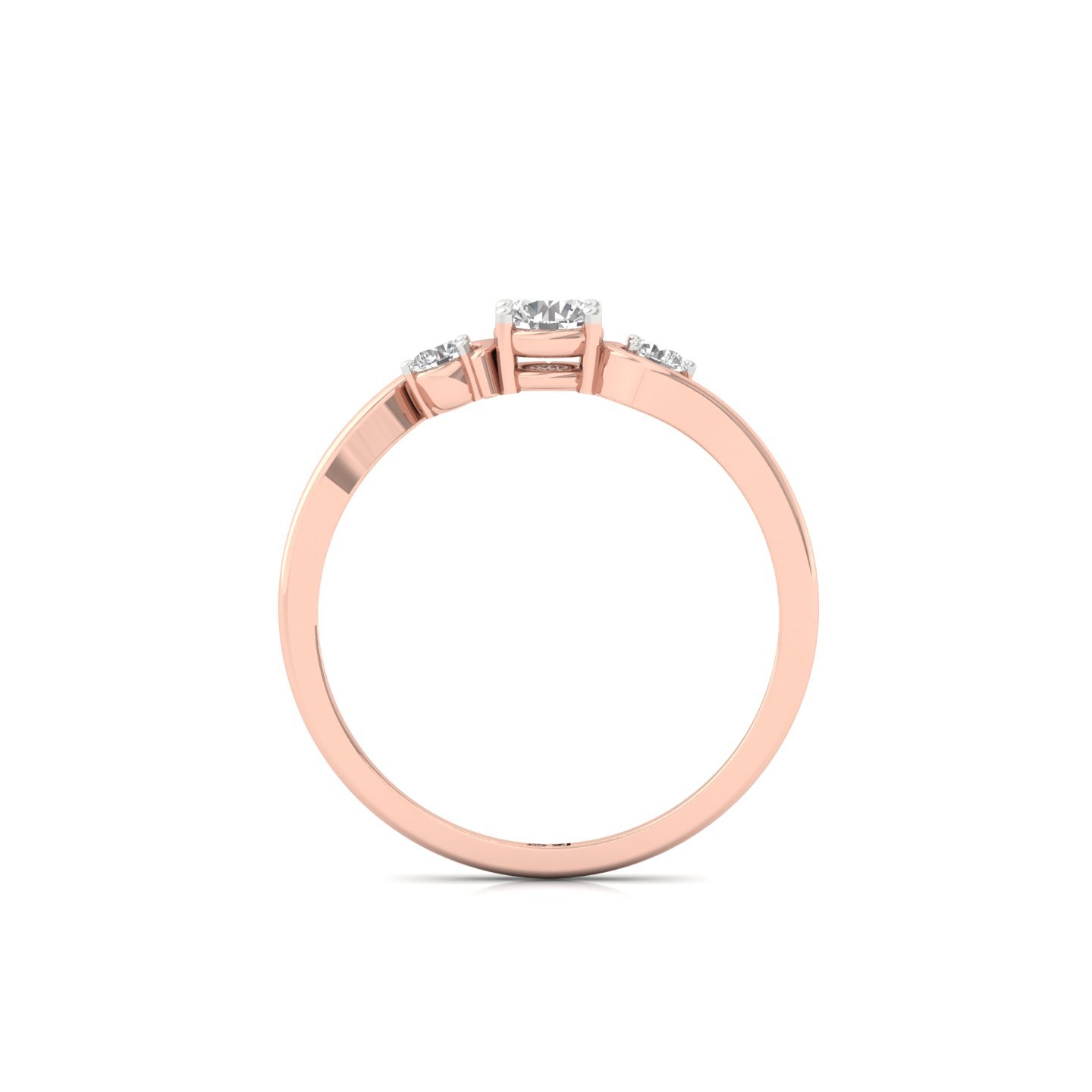 Round Cut Three Stone Diamond Engagement Ring | Classic Lab Grown CVD Diamond Ring | 925 Silver | 10K | 14K | 18K - View 3