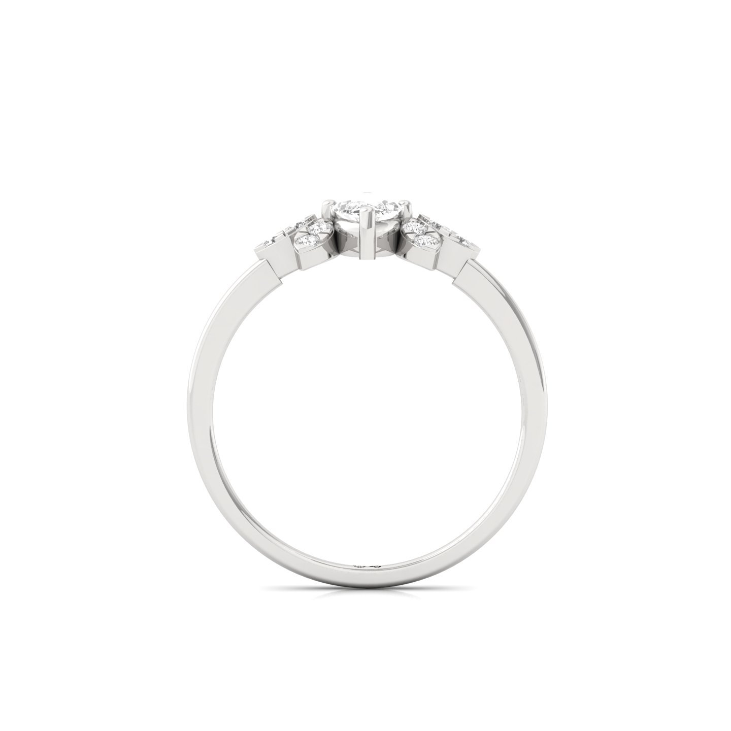 Marquise Cut Diamond Cluster Engagement Ring | Elegant Lab Grown CVD Diamond Ring | 925 Silver | 10K | 14K | 18K - View 3