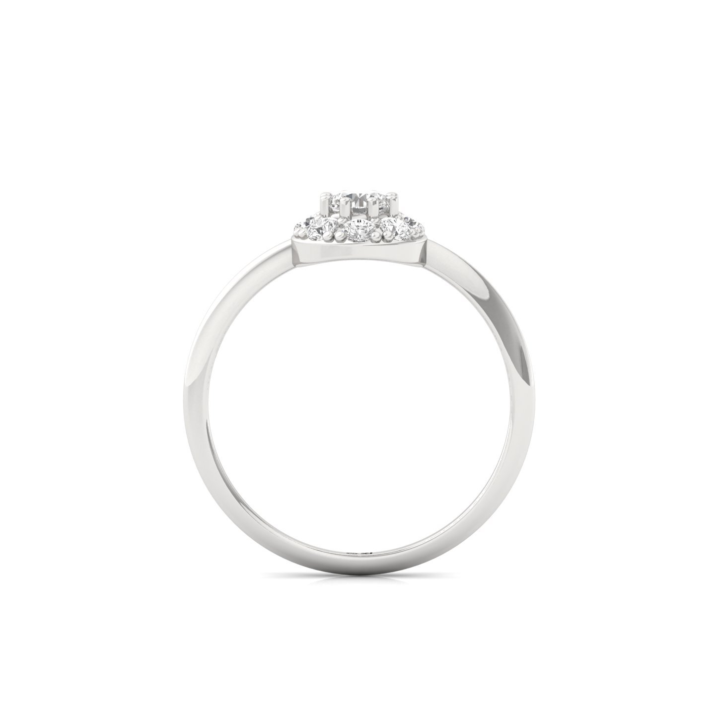 Round Cut Diamond Flower Cluster Engagement Ring | Lab Grown CVD Diamond Halo Ring | 925 Silver | 10K | 14K | 18K - View 3