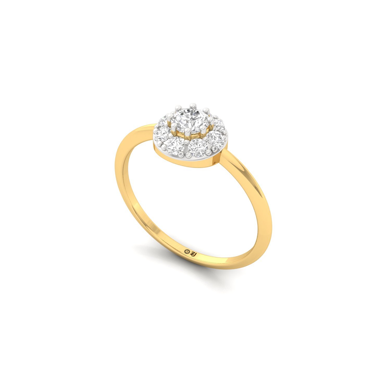 Round Cut Diamond Flower Cluster Engagement Ring | Lab Grown CVD Diamond Halo Ring | 925 Silver | 10K | 14K | 18K - View 2