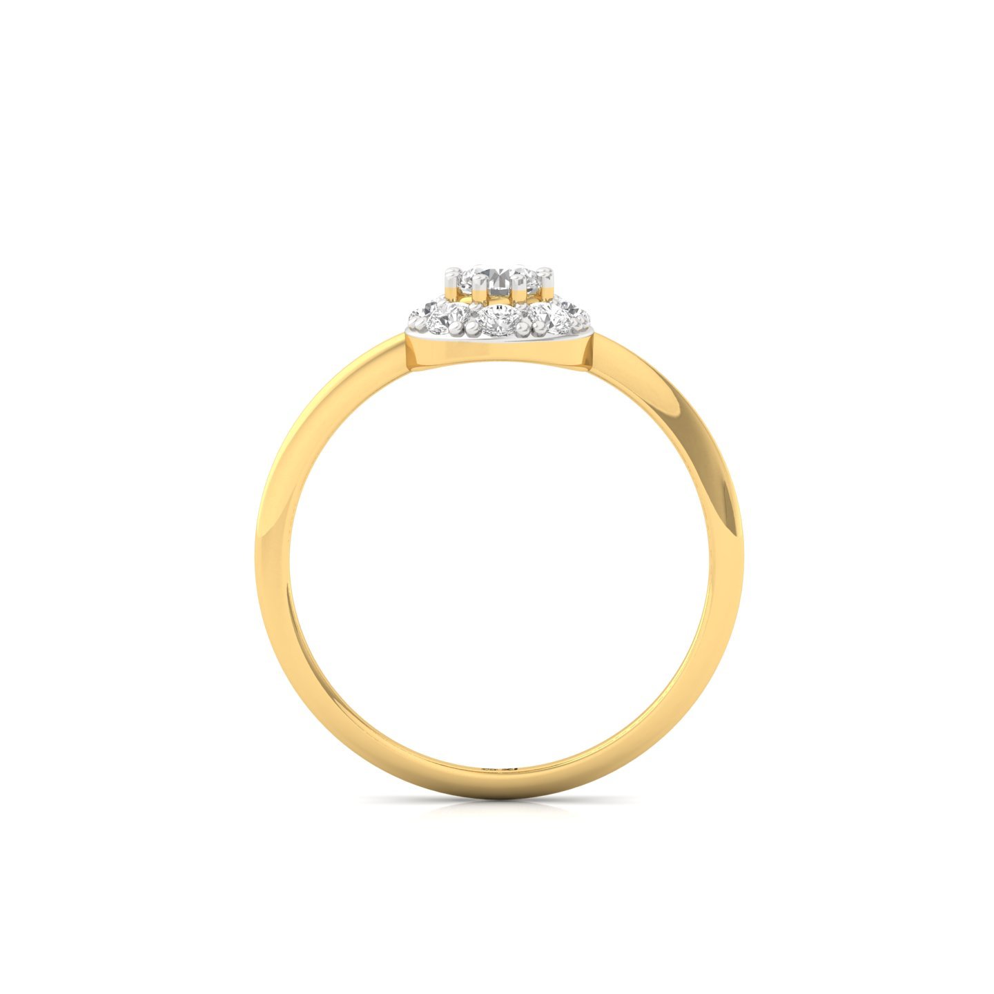 Round Cut Diamond Flower Cluster Engagement Ring | Lab Grown CVD Diamond Halo Ring | 925 Silver | 10K | 14K | 18K - View 3