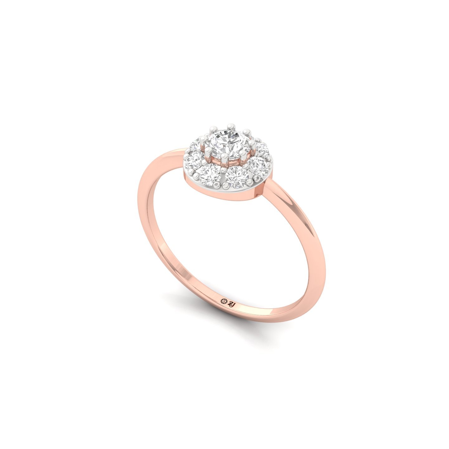 Round Cut Diamond Flower Cluster Engagement Ring | Lab Grown CVD Diamond Halo Ring | 925 Silver | 10K | 14K | 18K - View 2